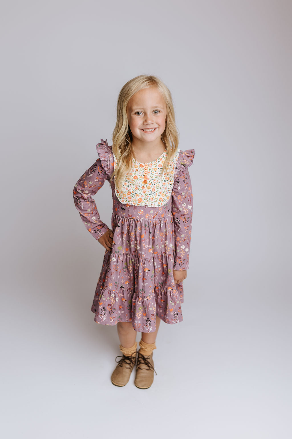 Annistyn Bib Dress - Violet Ember