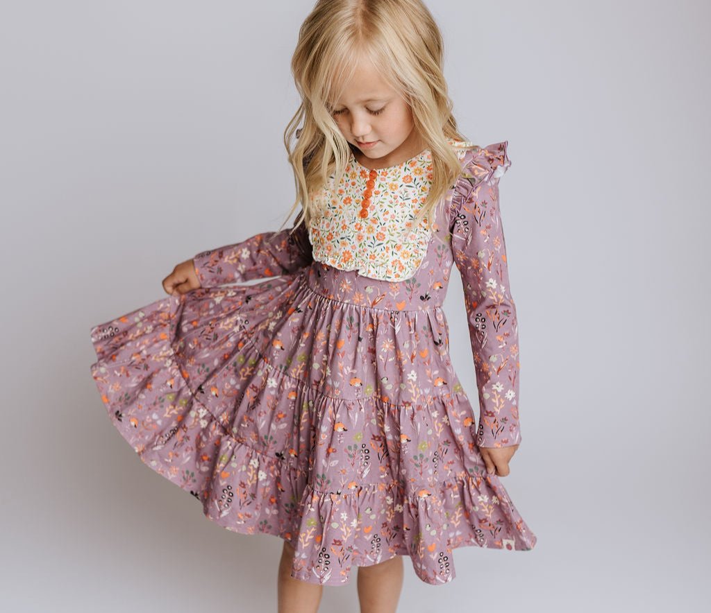 Annistyn Bib Dress - Violet Ember