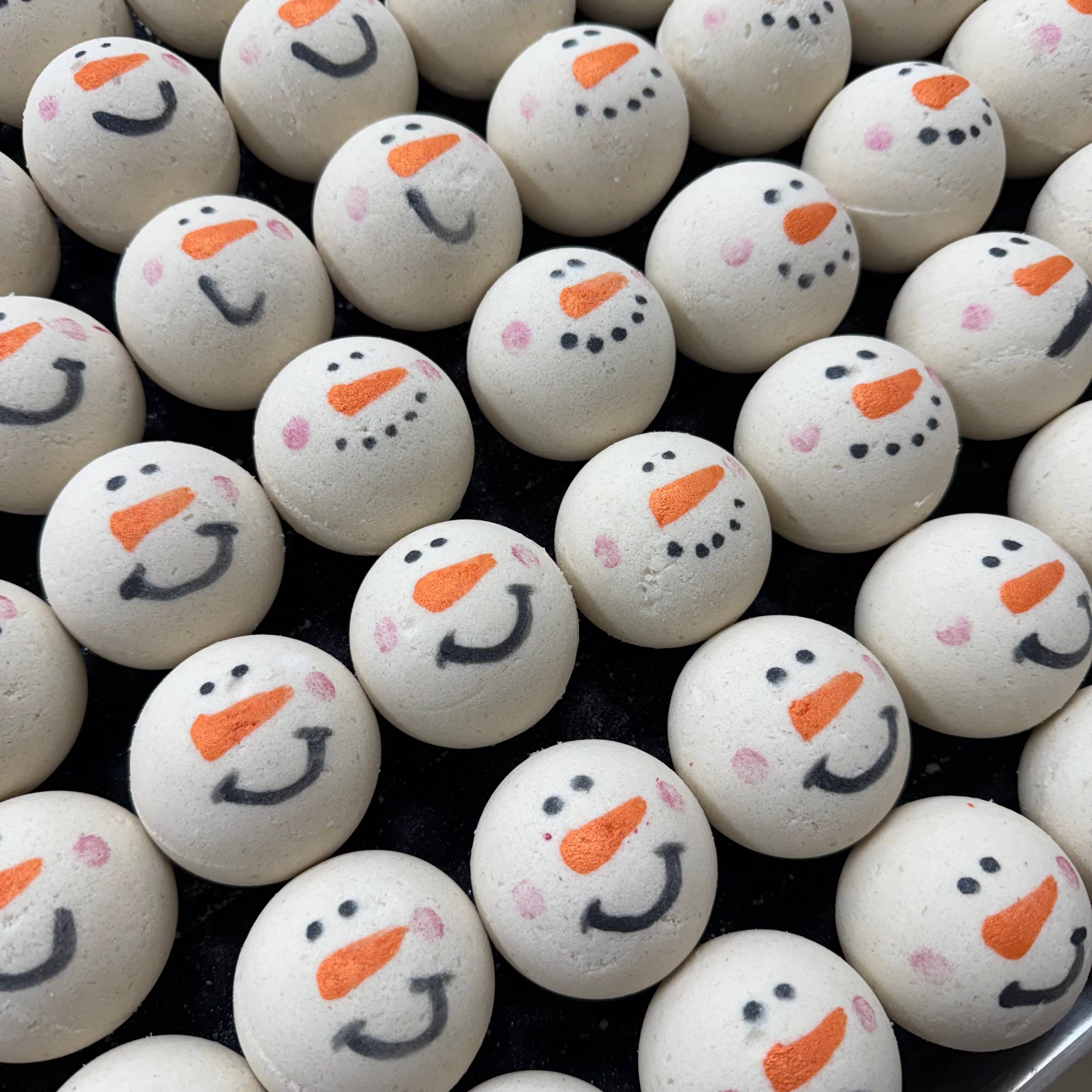 Goat Milk Bath Bomb - SNOWMAN: Clear Packaging No Label