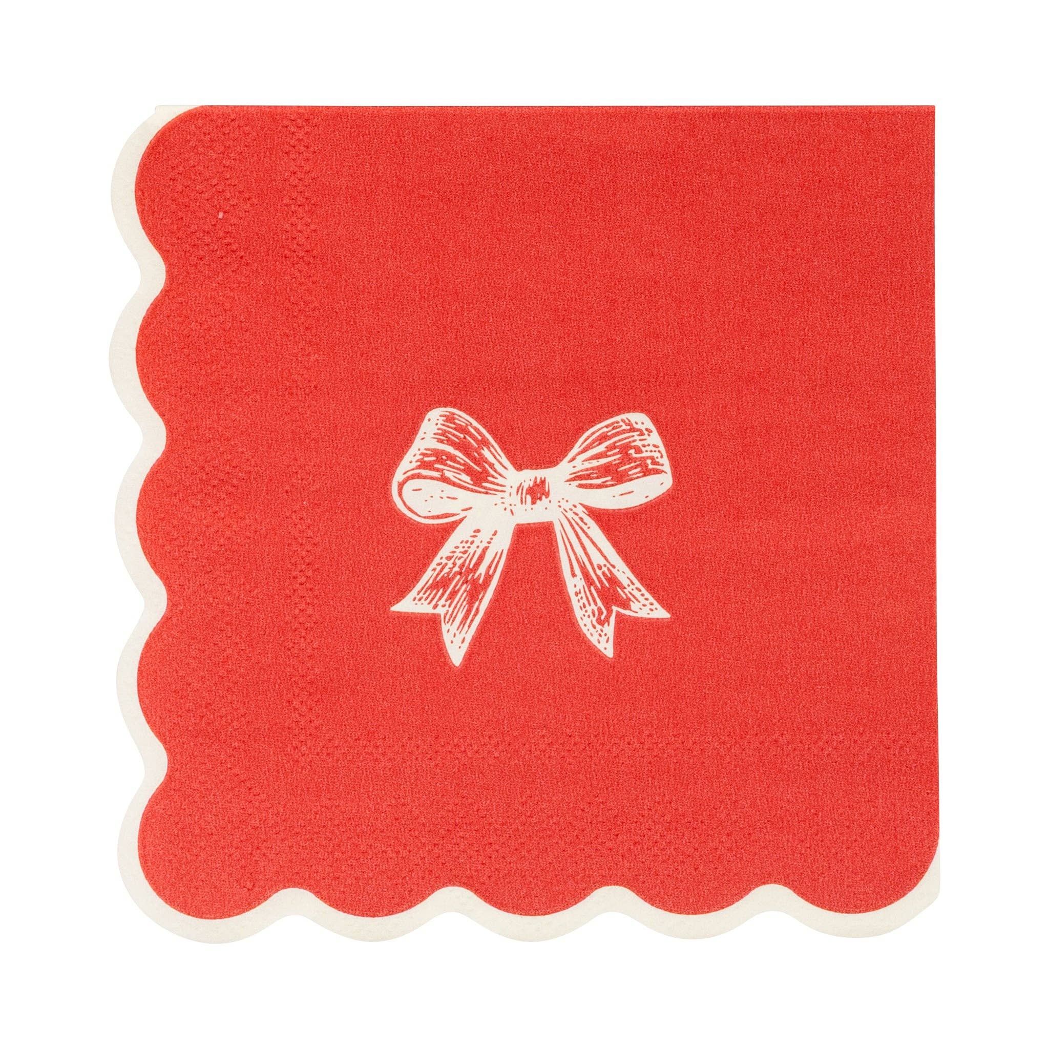 Red/Gold Bow Cocktail Napkin 18 PK