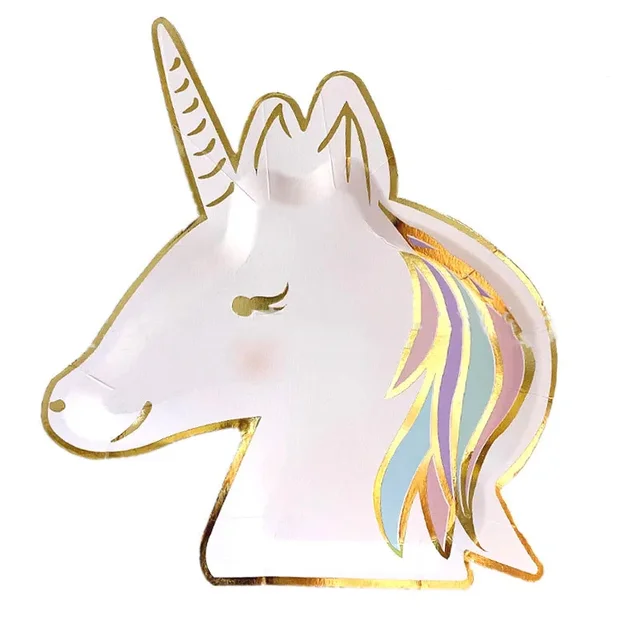 Unicorn Gold Foil Plates - 8 PK