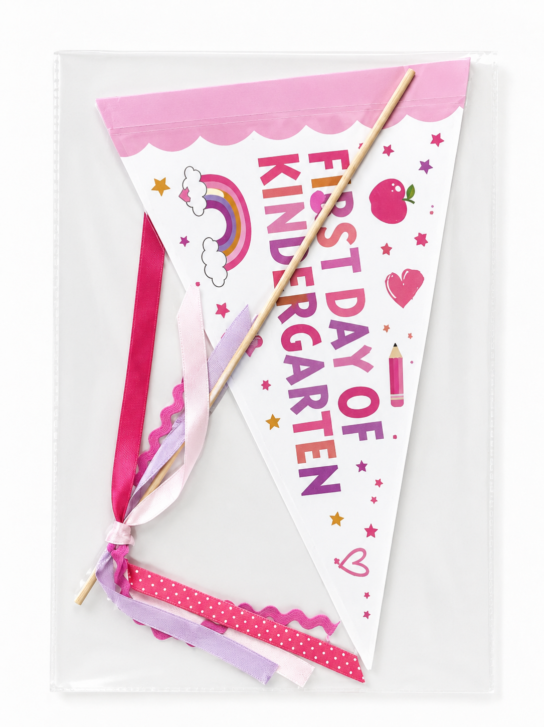 Fist Day of Kindergarten Pennant Flag