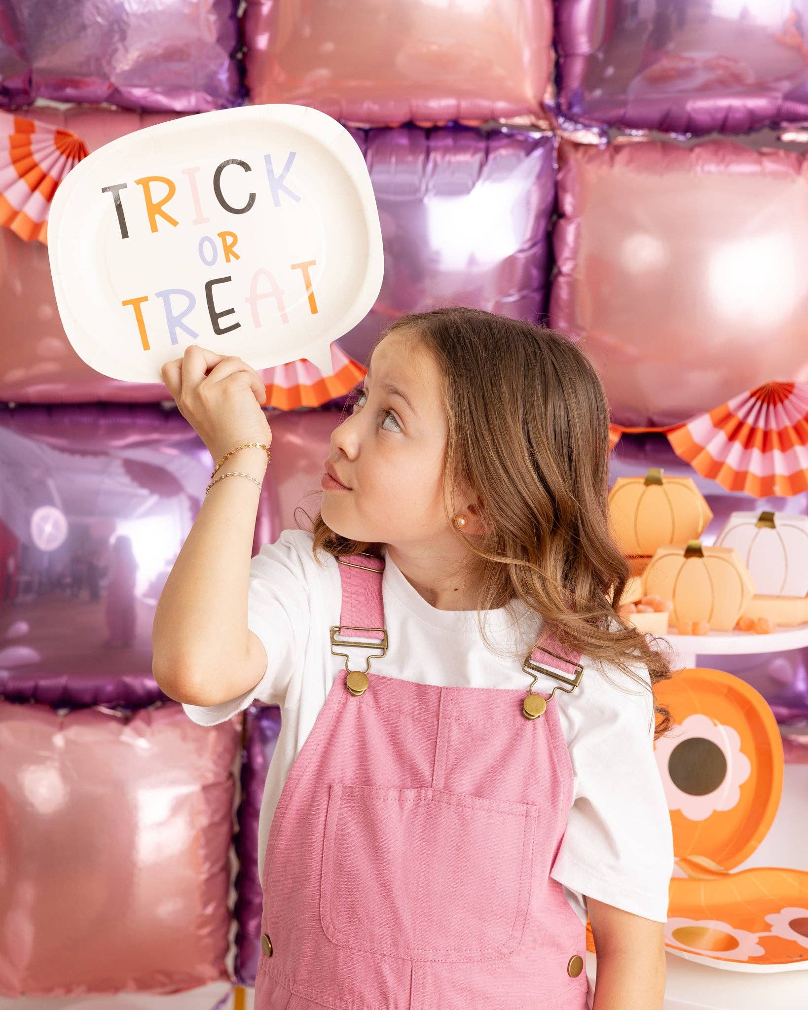 Trick or Treat Word Bubble Shaped Paper Plate - 8 PK