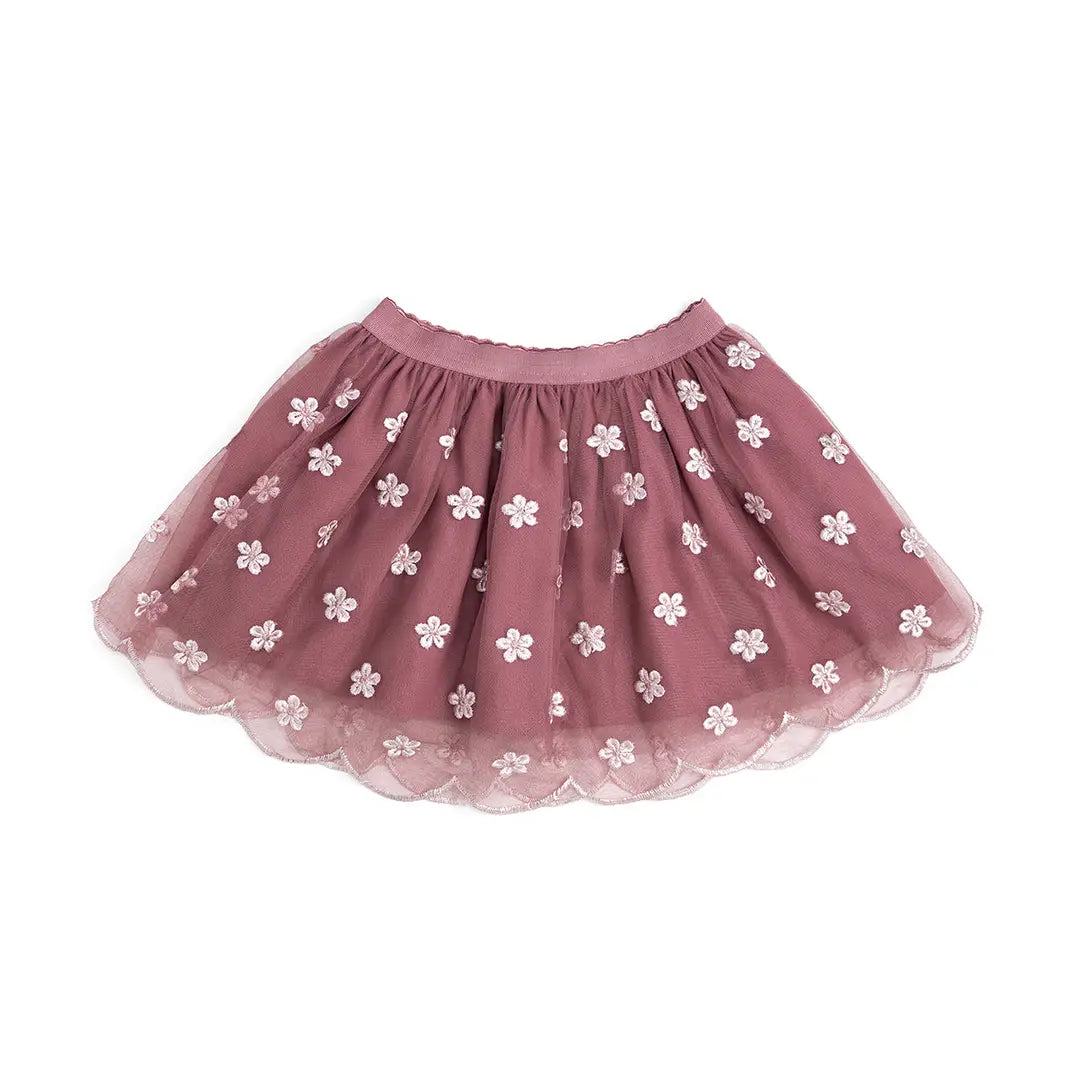 Sweet Wink Berry Floral Embroidered Tutu