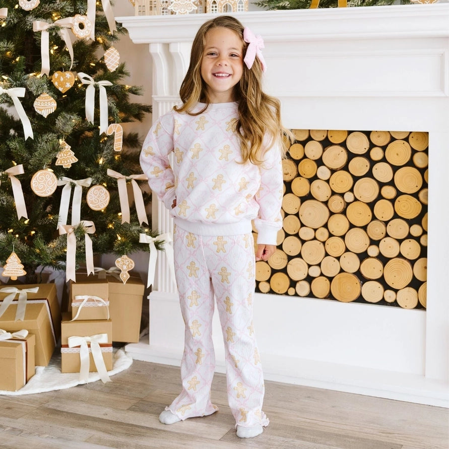 Sweet Wink Sweatshirt - Gingerbread Bow Trellis