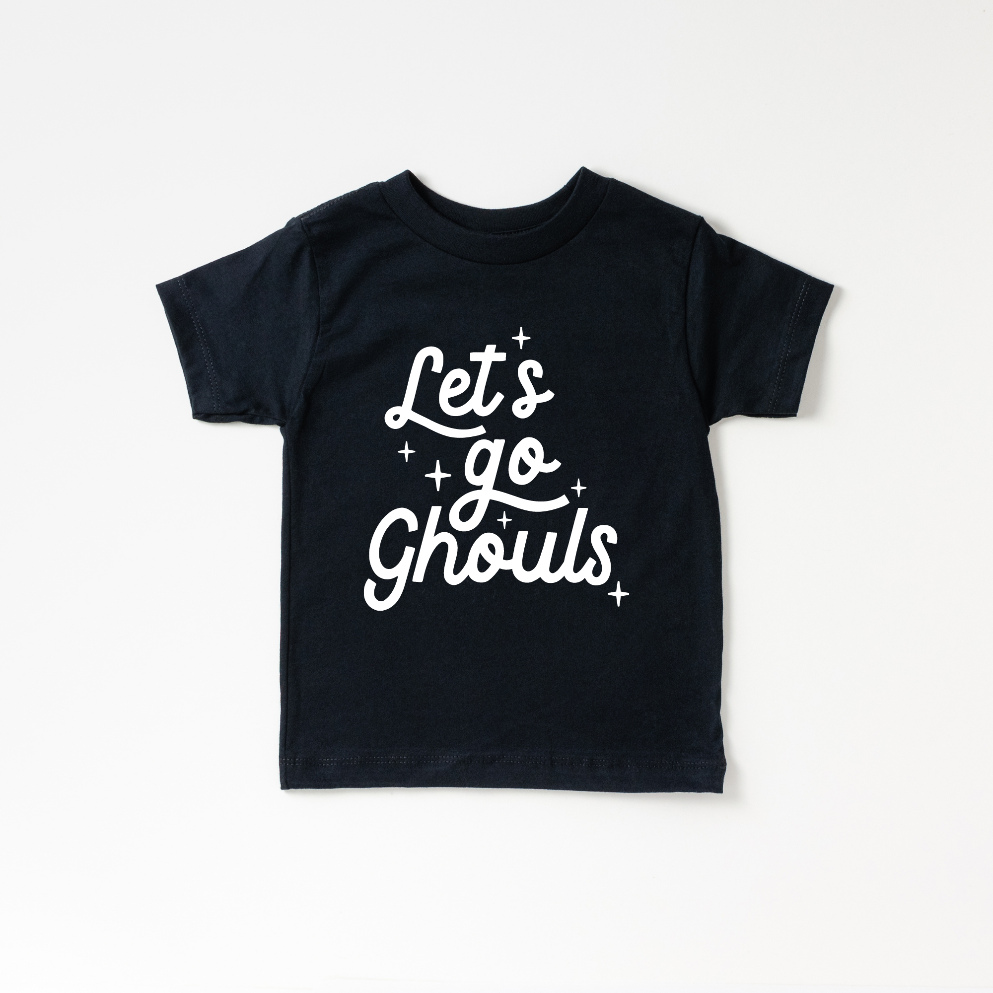 Let's go Ghouls Halloween Toddler and Youth Shirt: Peach / Black / 2T