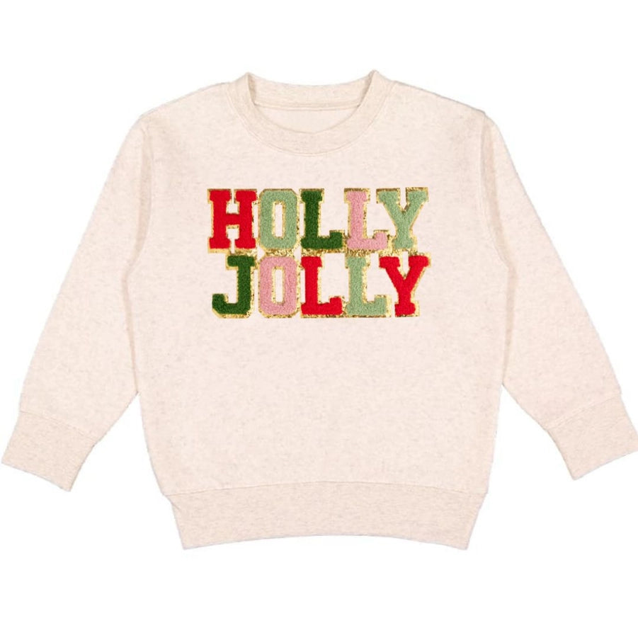 Holly Jolly Patch Christmas Sweatshirt - Kids