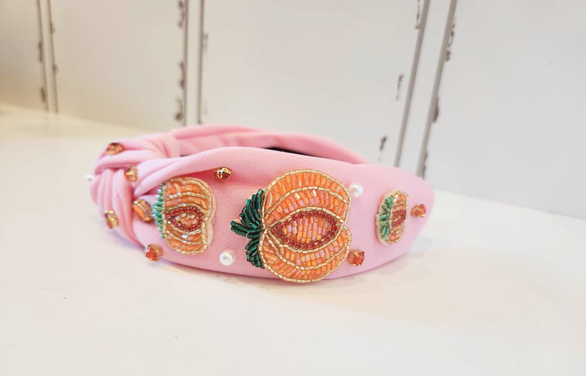 Beaded Headband - Pink-tastic Pumpkin