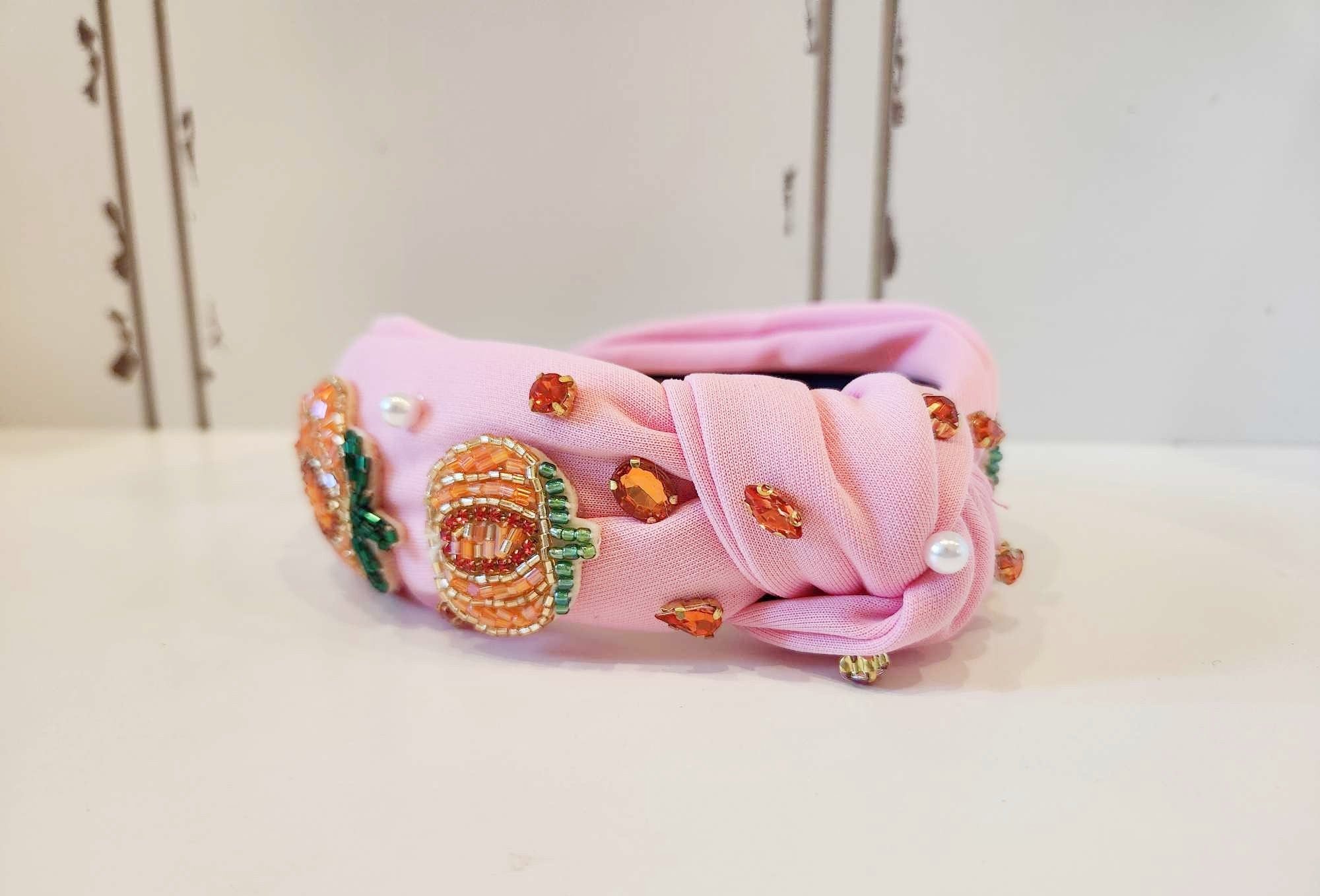 Beaded Headband - Pink-tastic Pumpkin