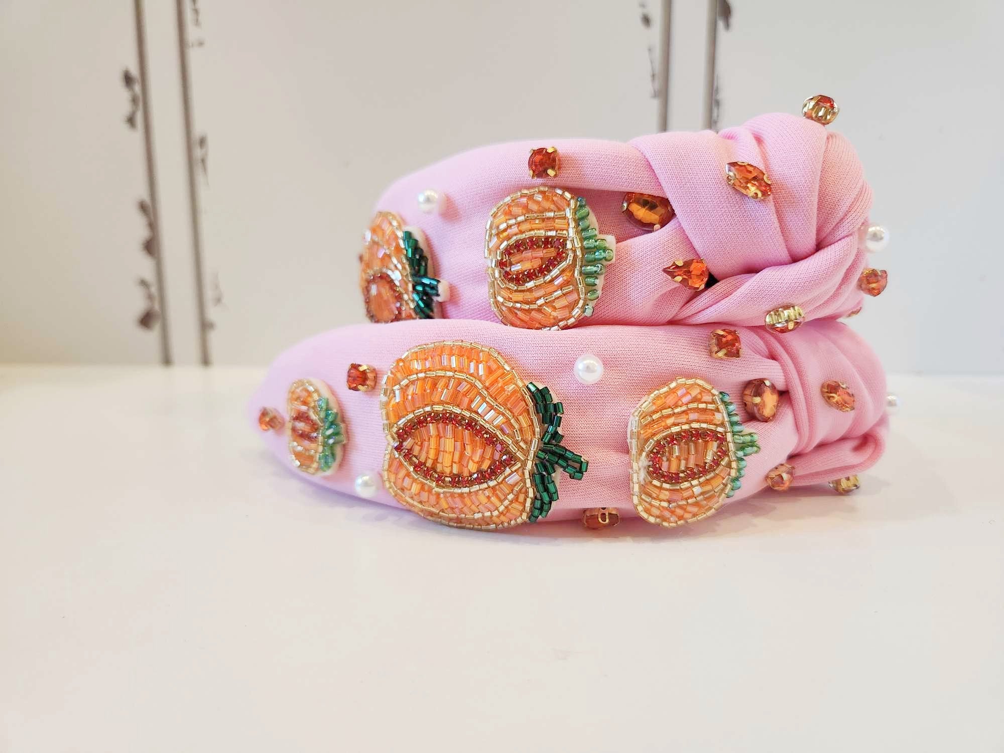 Beaded Headband - Pink-tastic Pumpkin