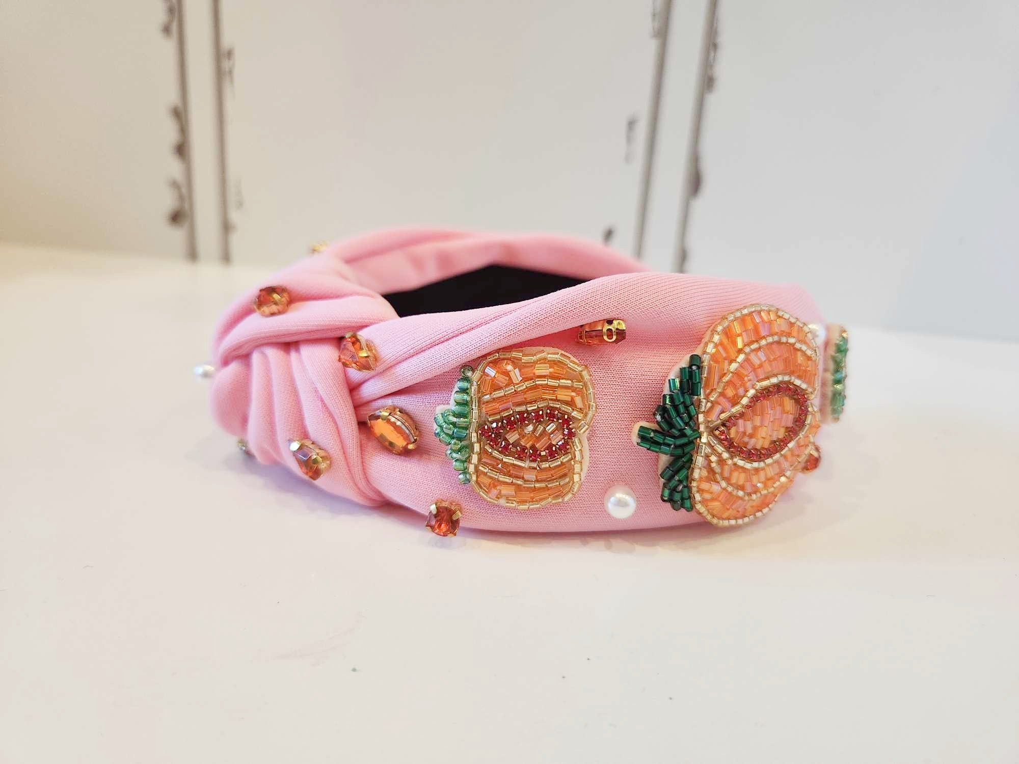 Beaded Headband - Pink-tastic Pumpkin