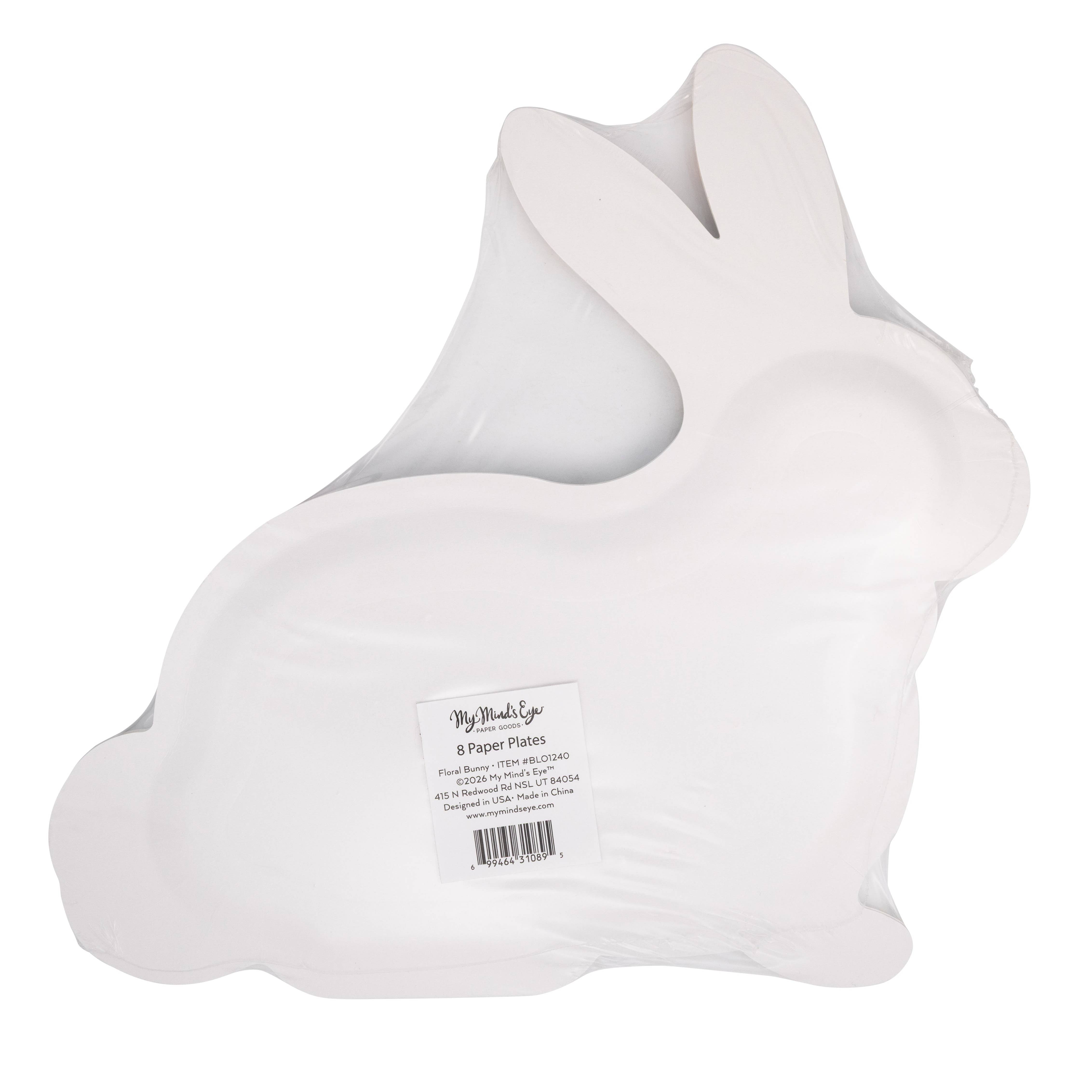 Floral Bunny Plate - 8 PK