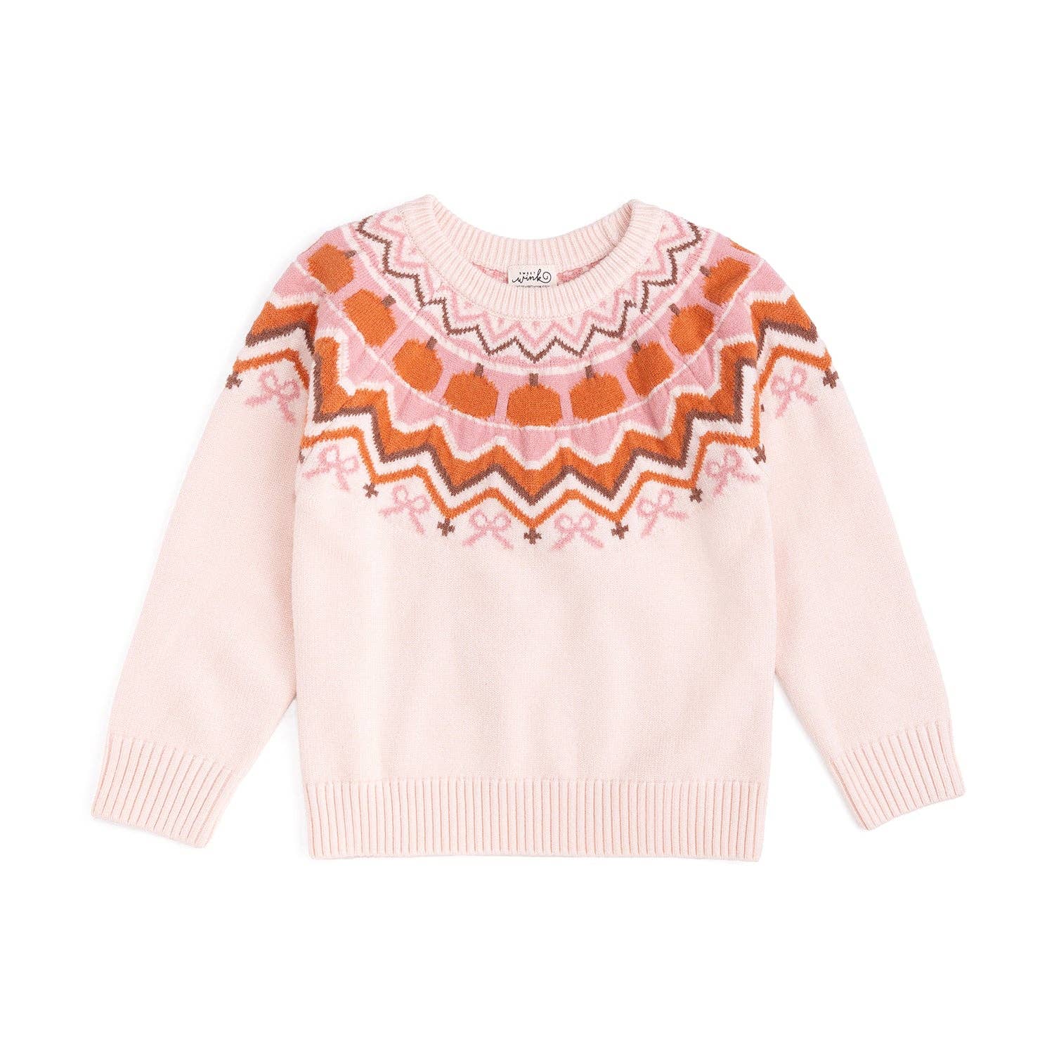 Sweet Wink Pumpkin Fair Isle Sweater