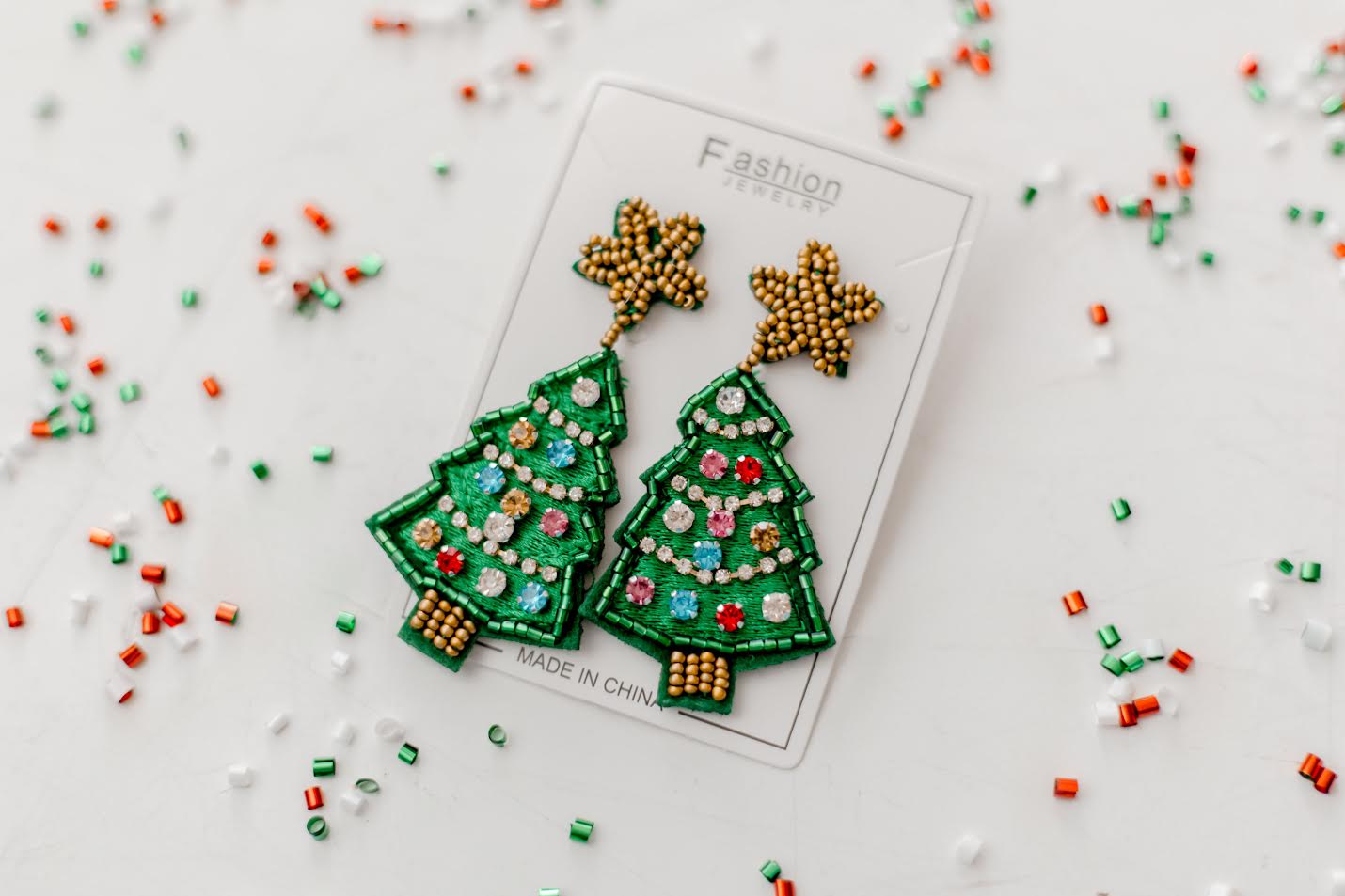 Beaded Earrings - Christmas Cheer