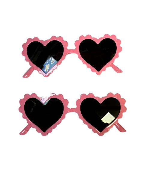 Kids Heart Sunglasses - Pink Scallop Heart