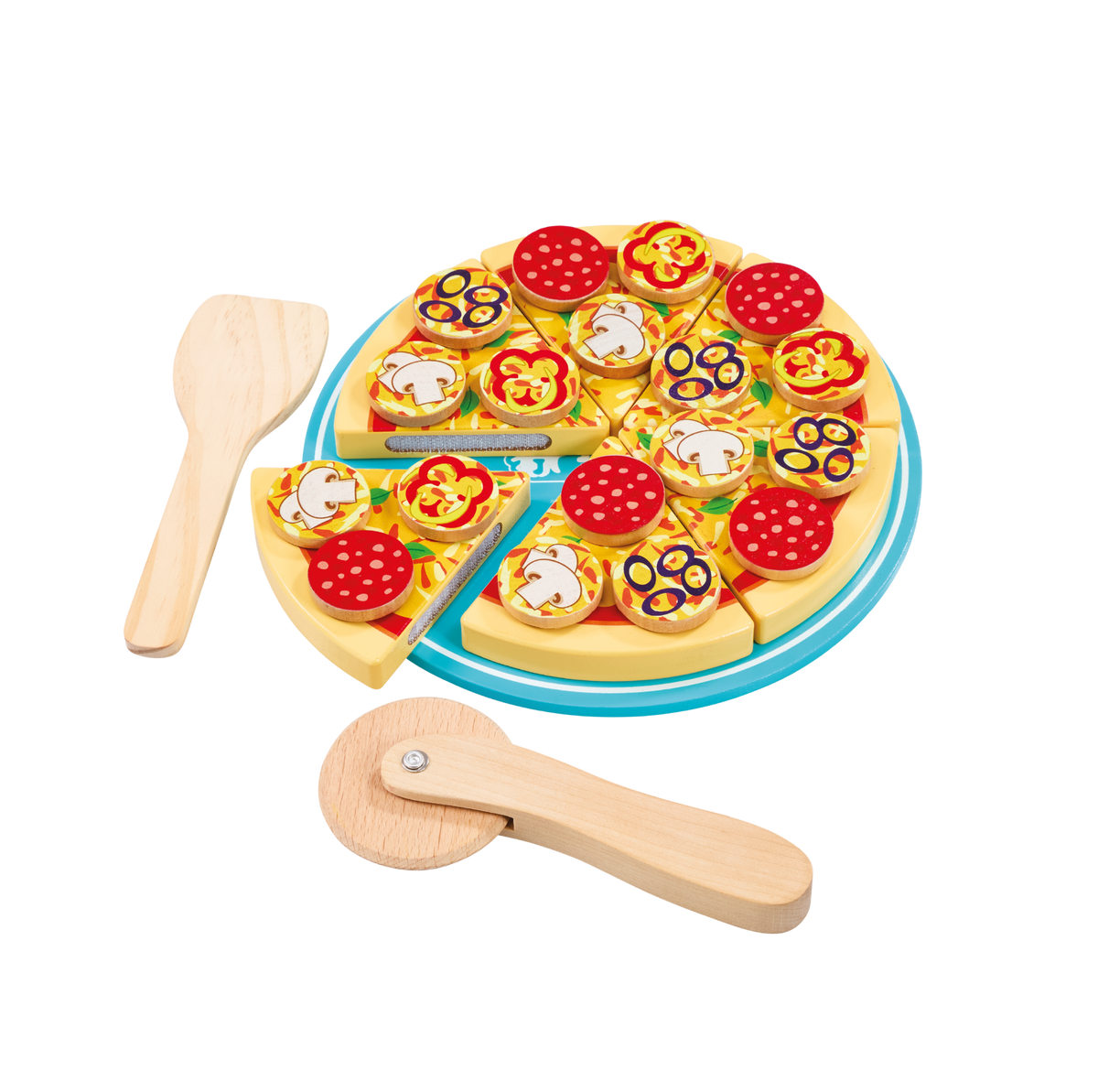 Wooden Make & Slice Pizza Set Pretend Play Food