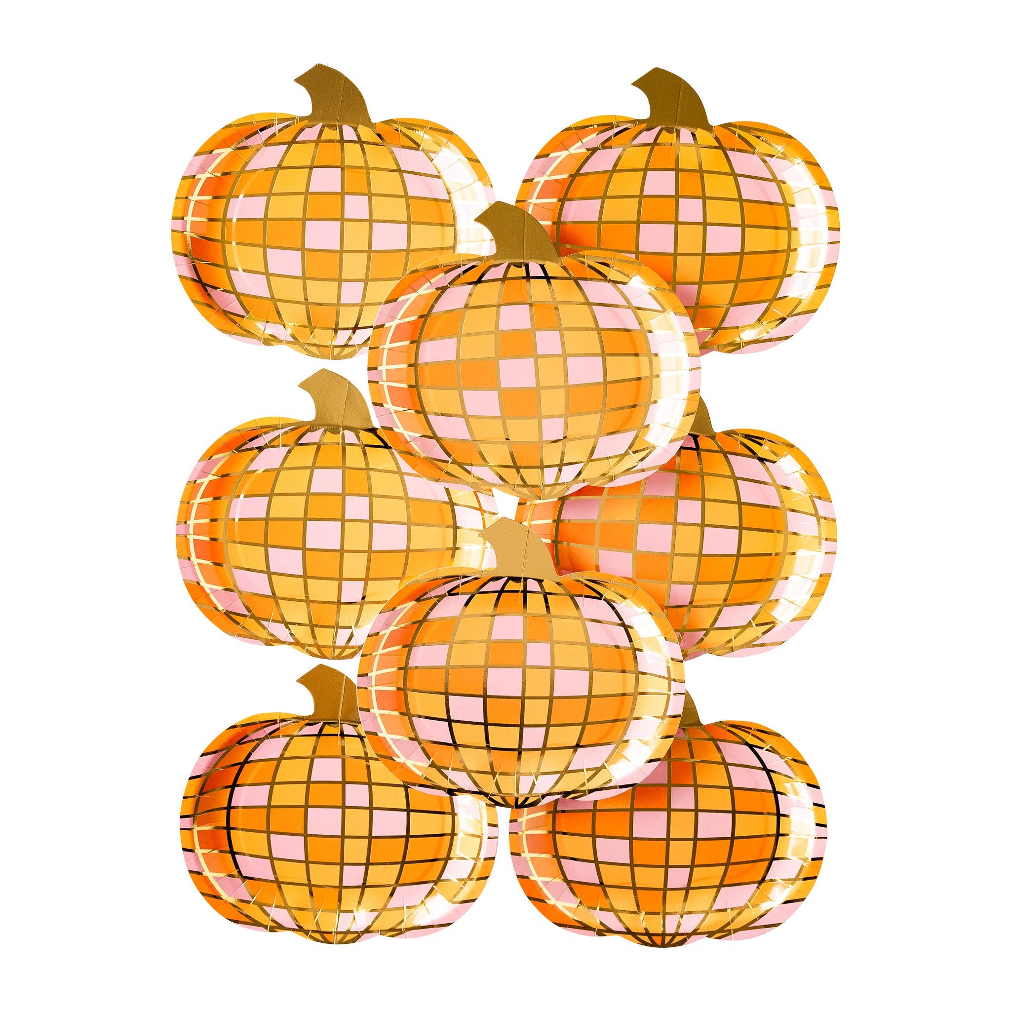 Disco Pumpkin Plate - 8 PK