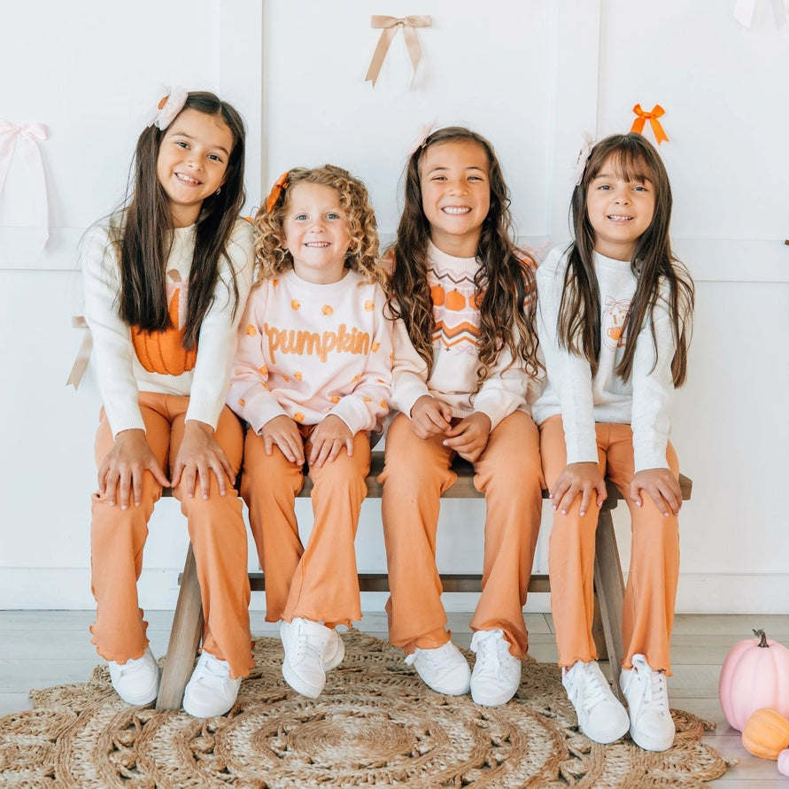 Sweet Wink Pumpkin Stitch Patch Sweatshirt