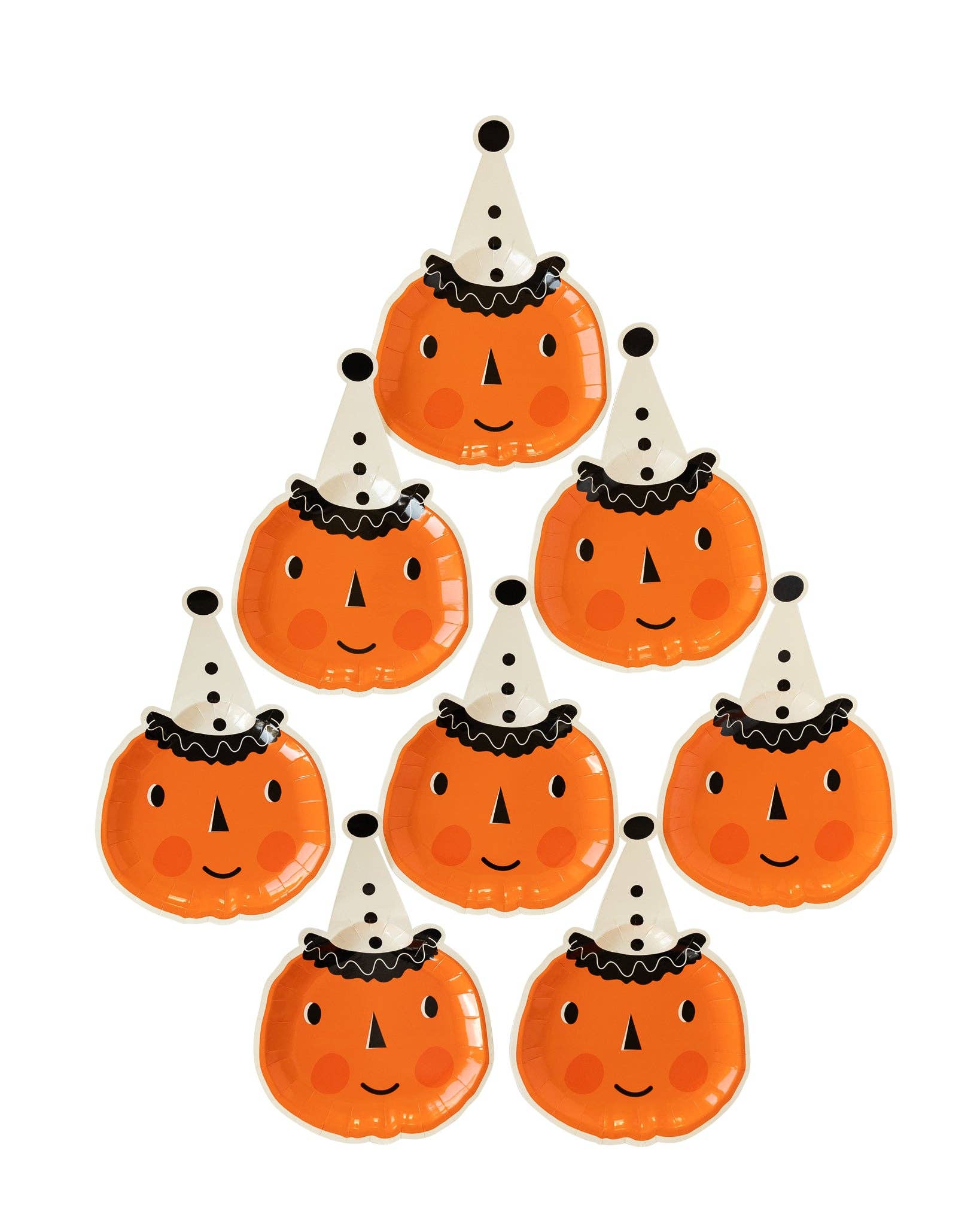 Vintage Halloween Pumpkin Shaped Plate - 8 PK