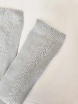 French Lace Knee High Socks - Dusty Blue