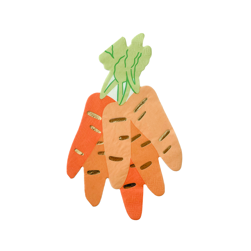 Bunnies In The Garden Carrot Bunch Napkins - 16 PK