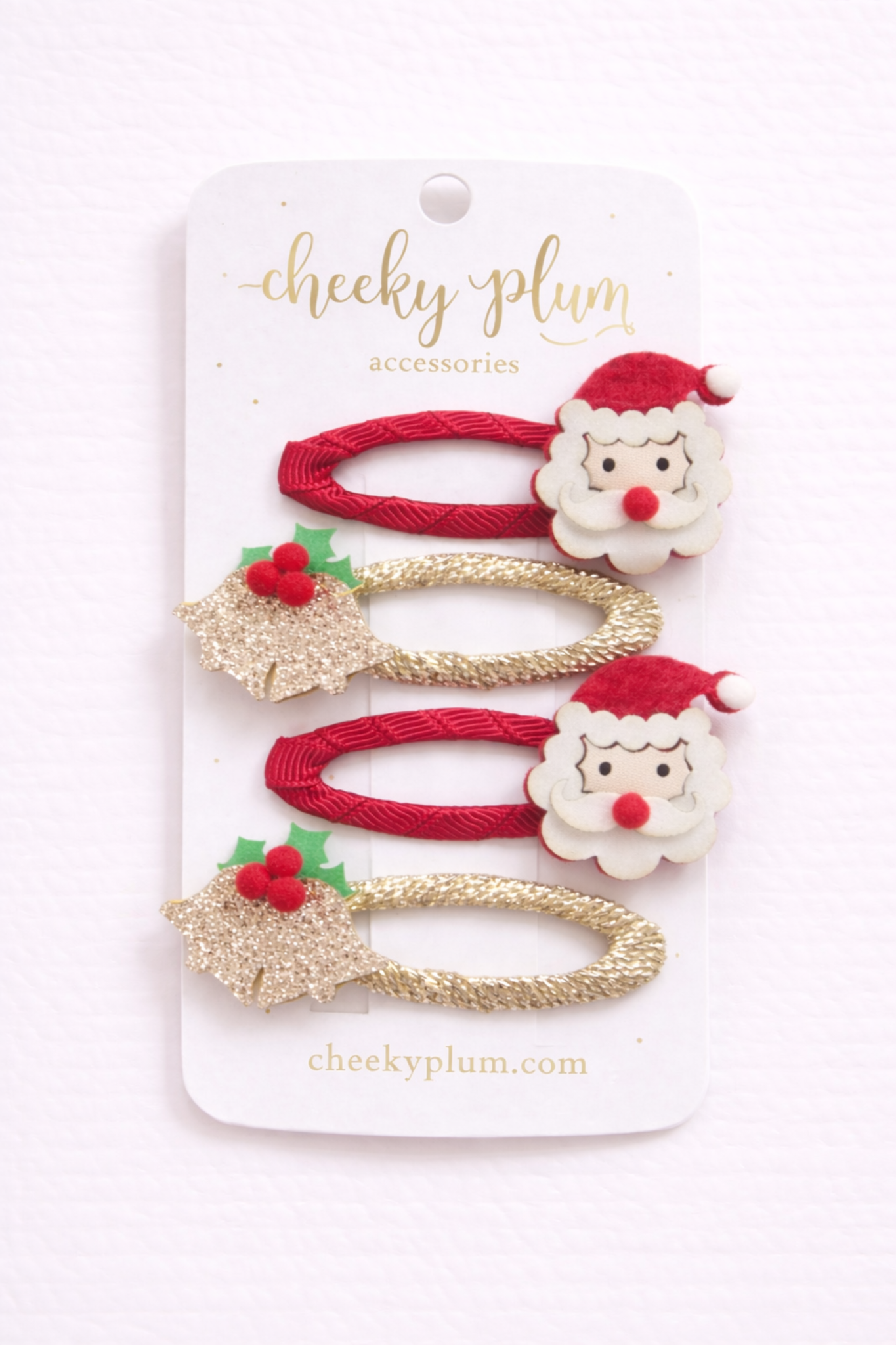 Santa Sparkle Hair Clips
