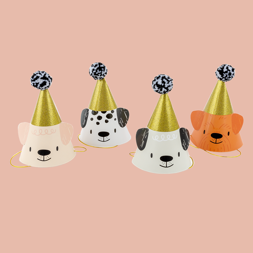 Bow Wow Party Hats - 8 Pk.