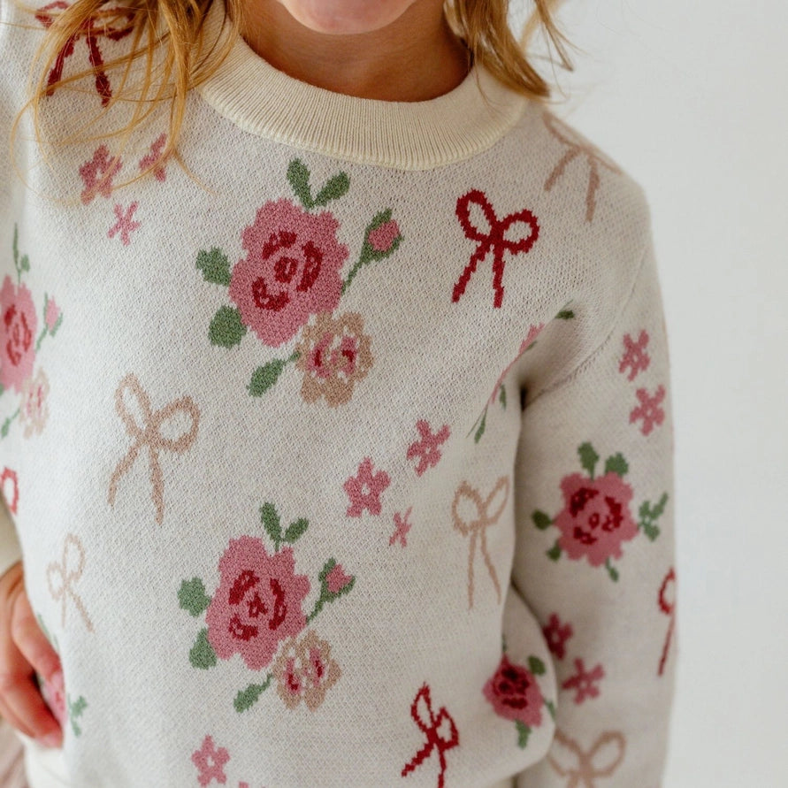 Sweet Wink Coquette Rose Knit Sweater