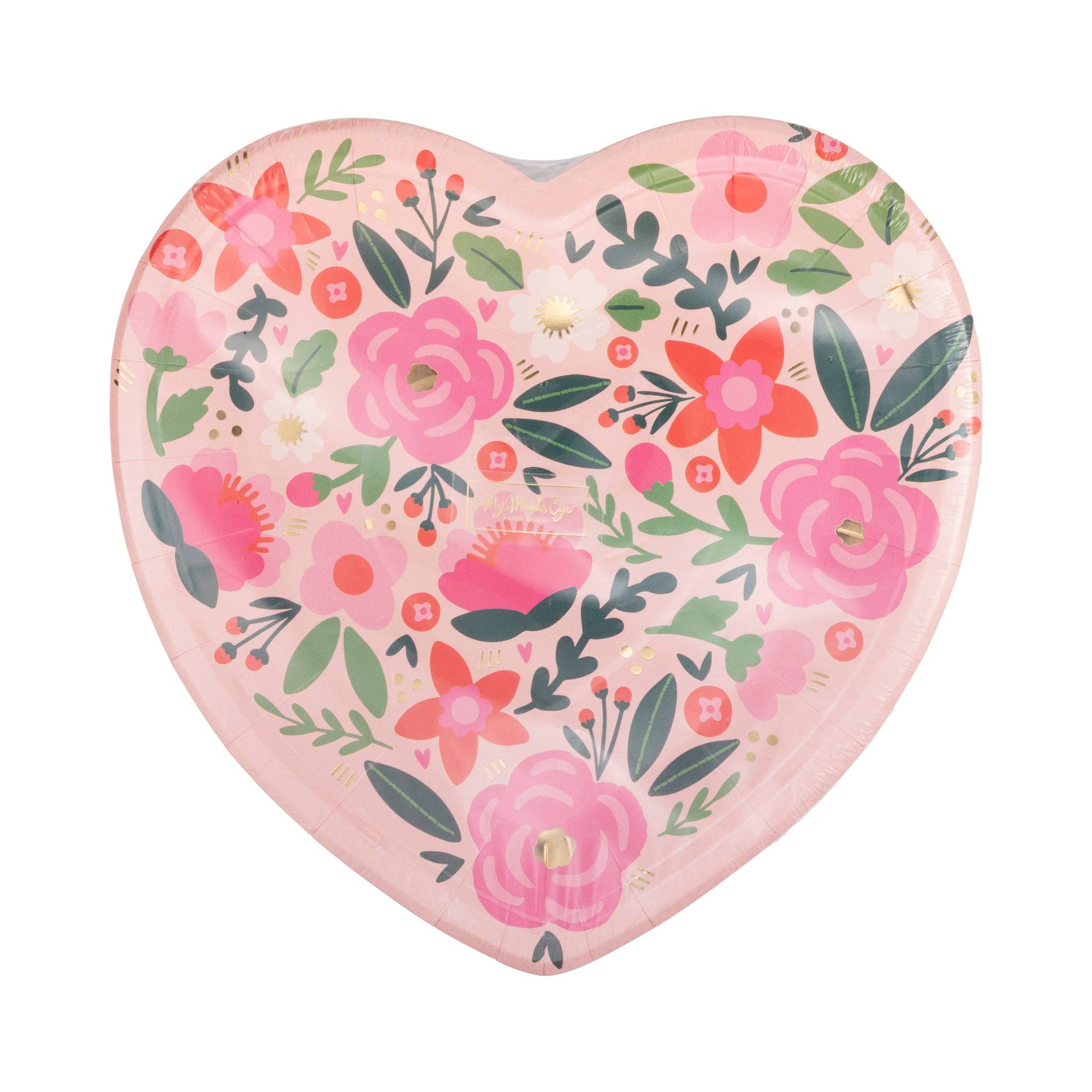 Floral Heart Plate - 8 PK