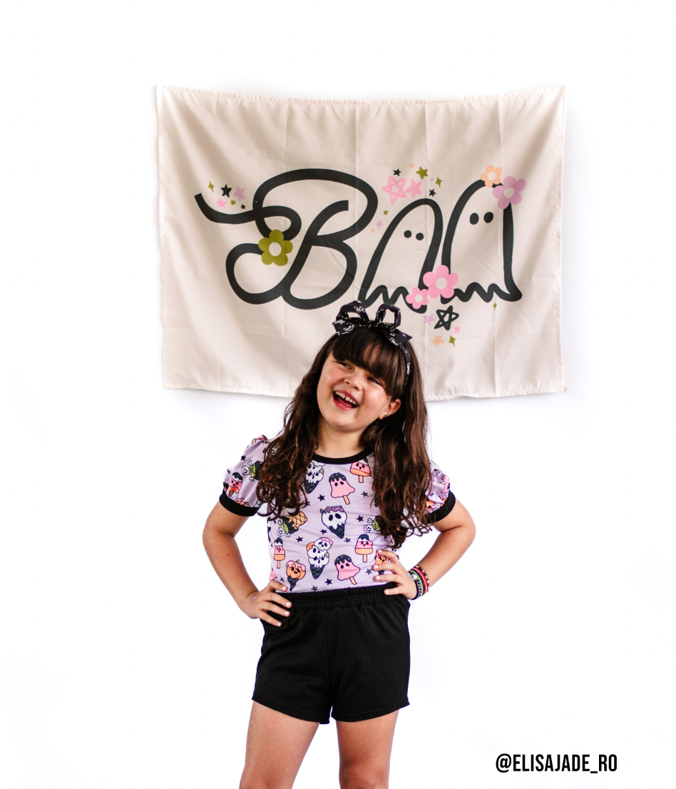 Boho Floral Boo Banner 36 X 26"