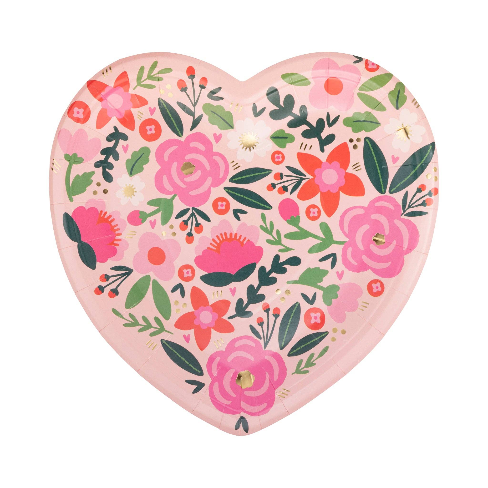 Floral Heart Plate - 8 PK