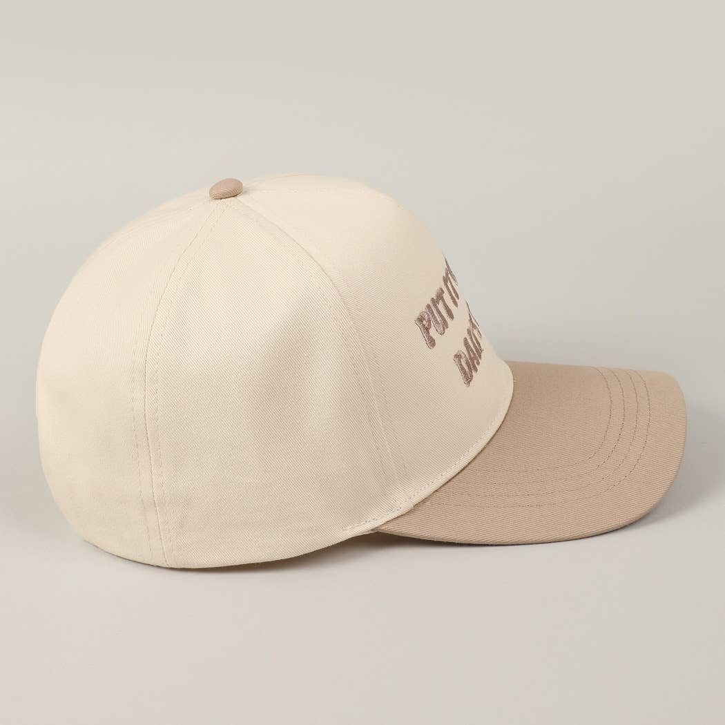 Put It On My Dad's Tab Embroidery Two-Tone Hat: Pink / ONE SIZE