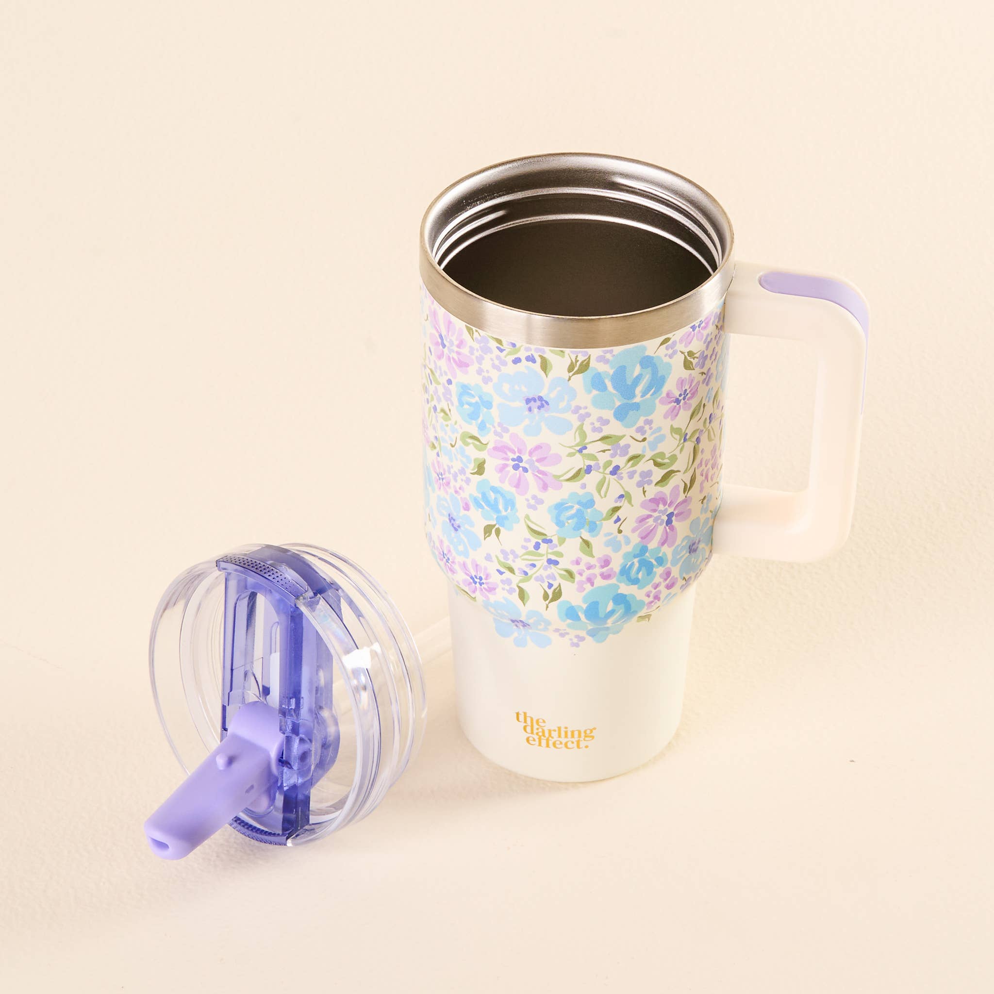 Flip Straw Water Bottle - Secret Garden Blue