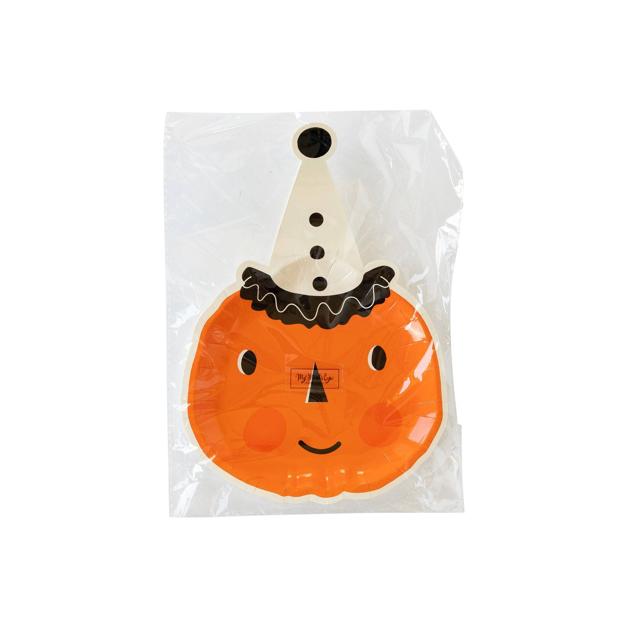 Vintage Halloween Pumpkin Shaped Plate - 8 PK