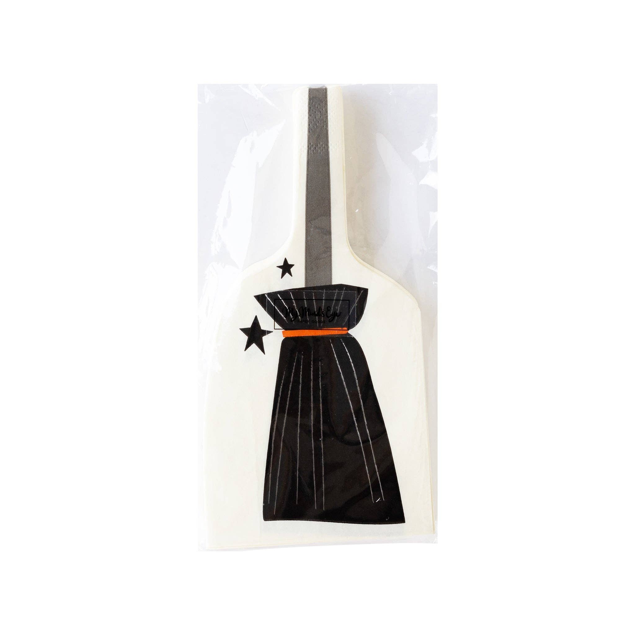 Witching Hour Broom Shaped Dinner Napkin - 24 PK