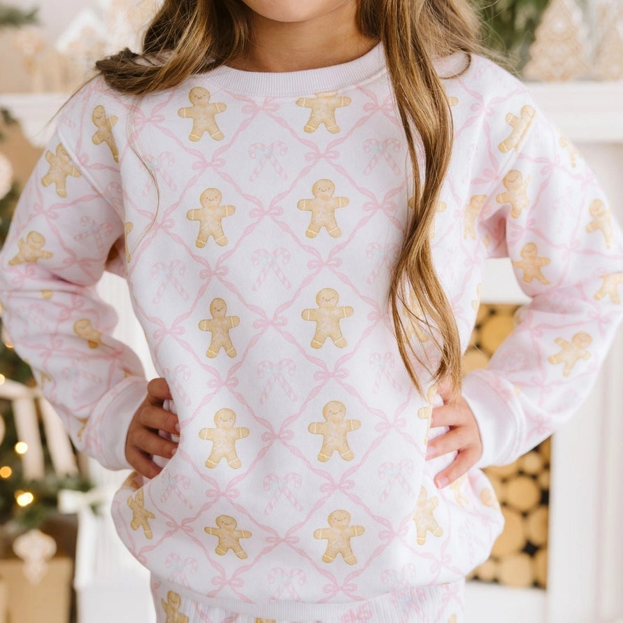 Sweet Wink Sweatshirt - Gingerbread Bow Trellis