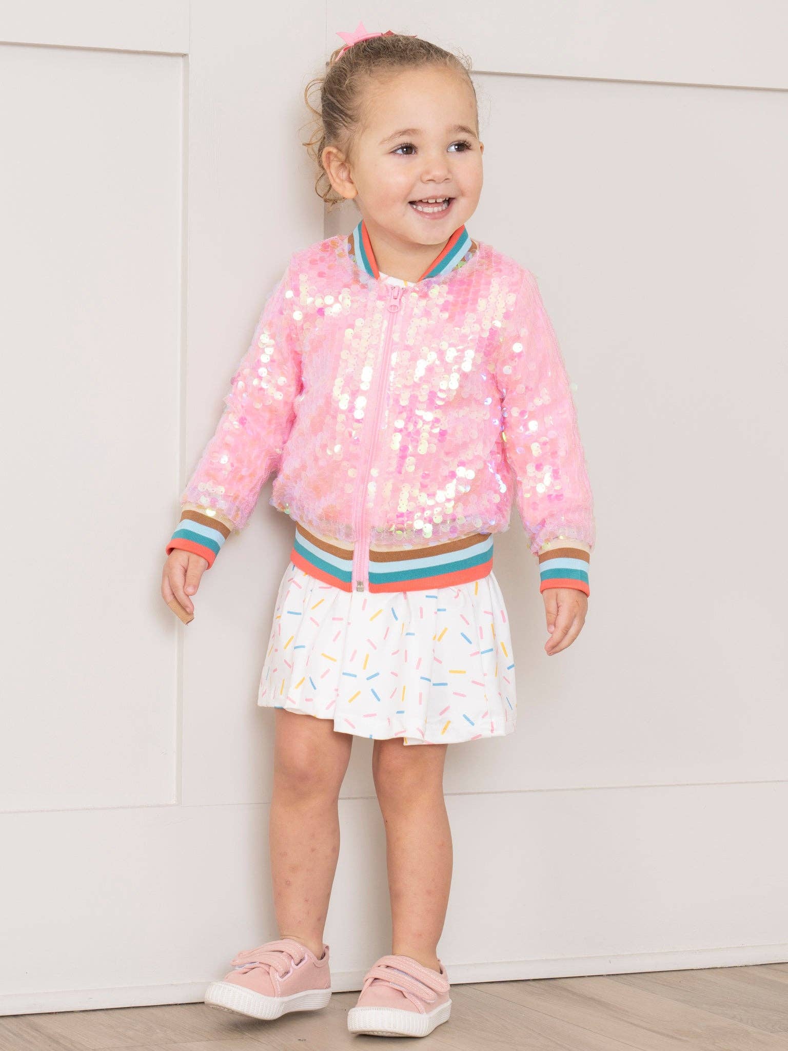 Pink Iridescent Bomber Jacket