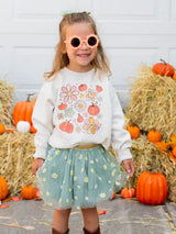 Sweet Wink Sweater - Pumpkin Daisy Doodle