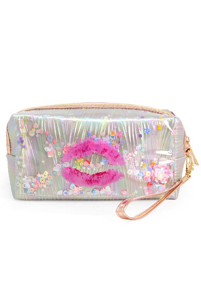 Glitter Shaker Kiss Lip Pouch