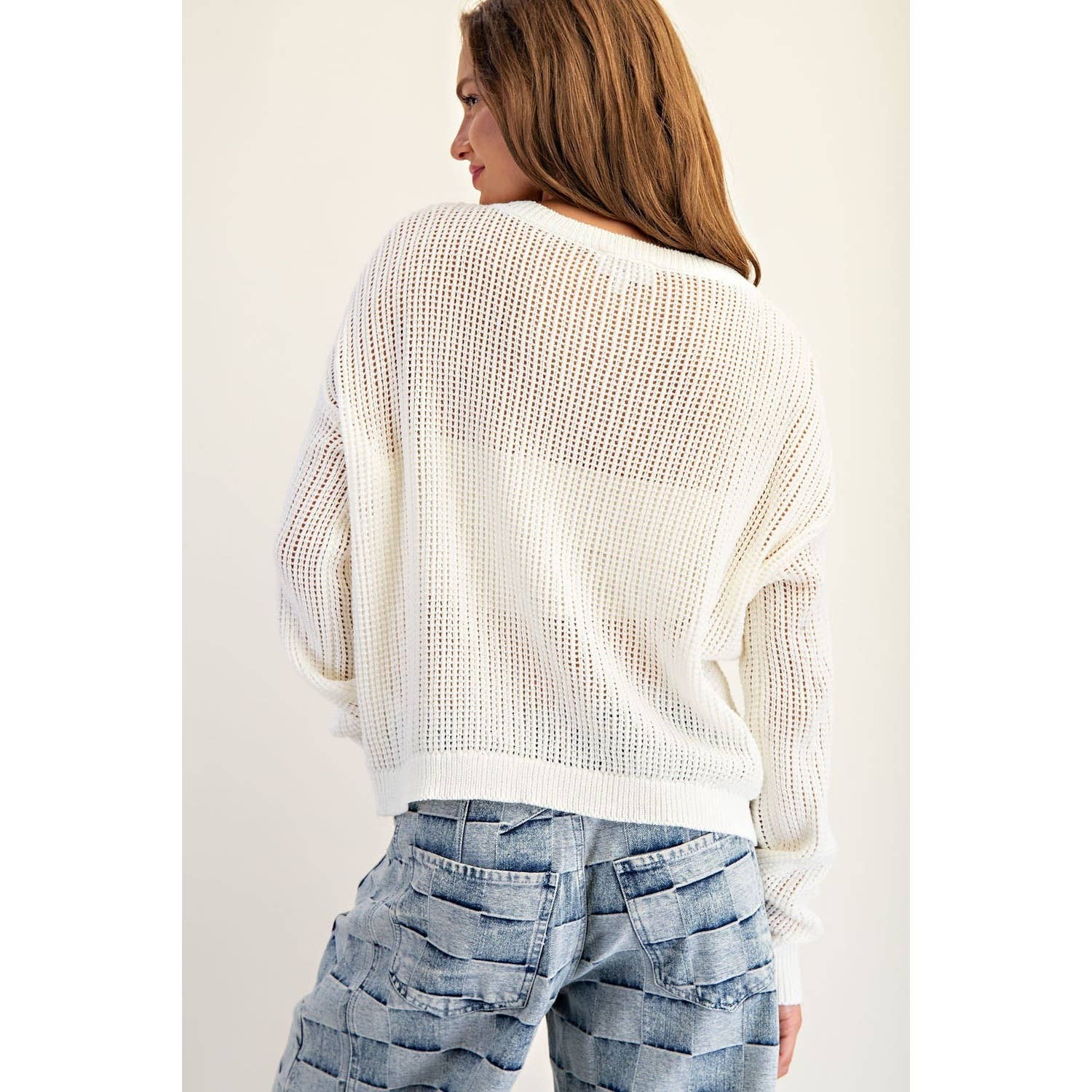 Women's Teddy Bear Knit Sweater Top