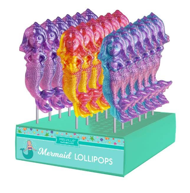 Glitter Swirl Mermaid Lollipops - Assorted: 24 / Bulk