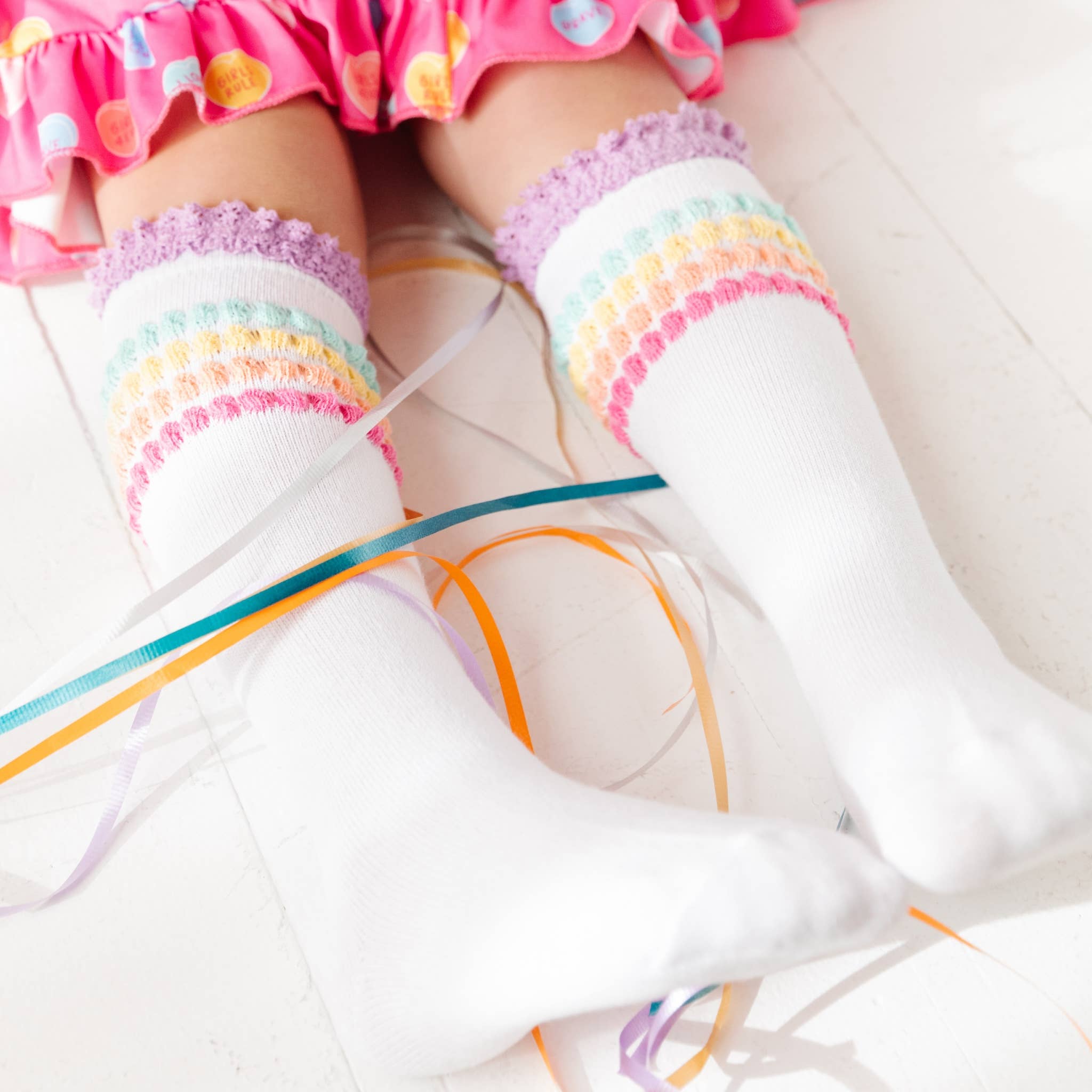 Lace Top Knee High Socks | Bubblicious