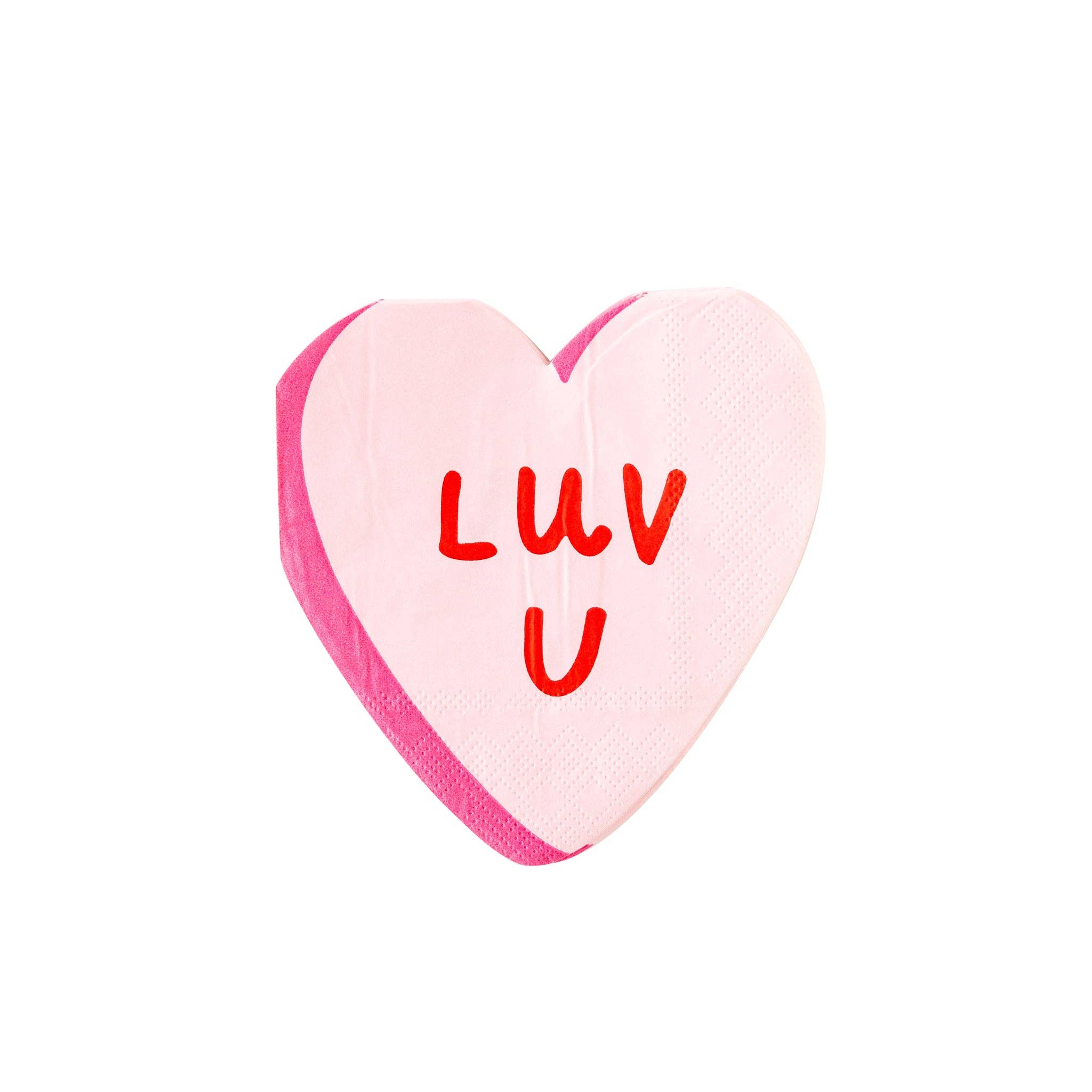 Luv U Heart Shaped Paper Napkin - 24 PK