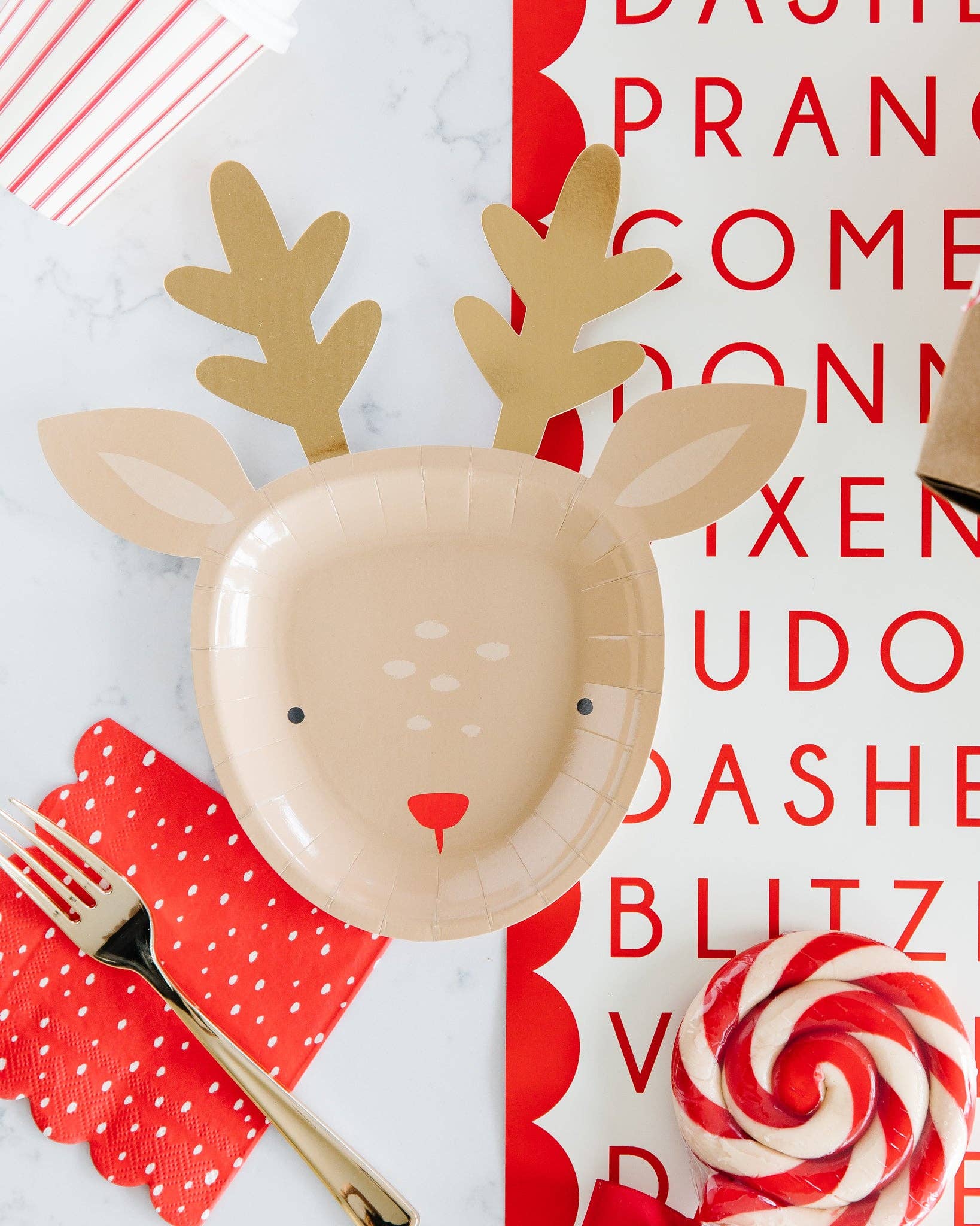 Dear Rudolph Reindeer Plate