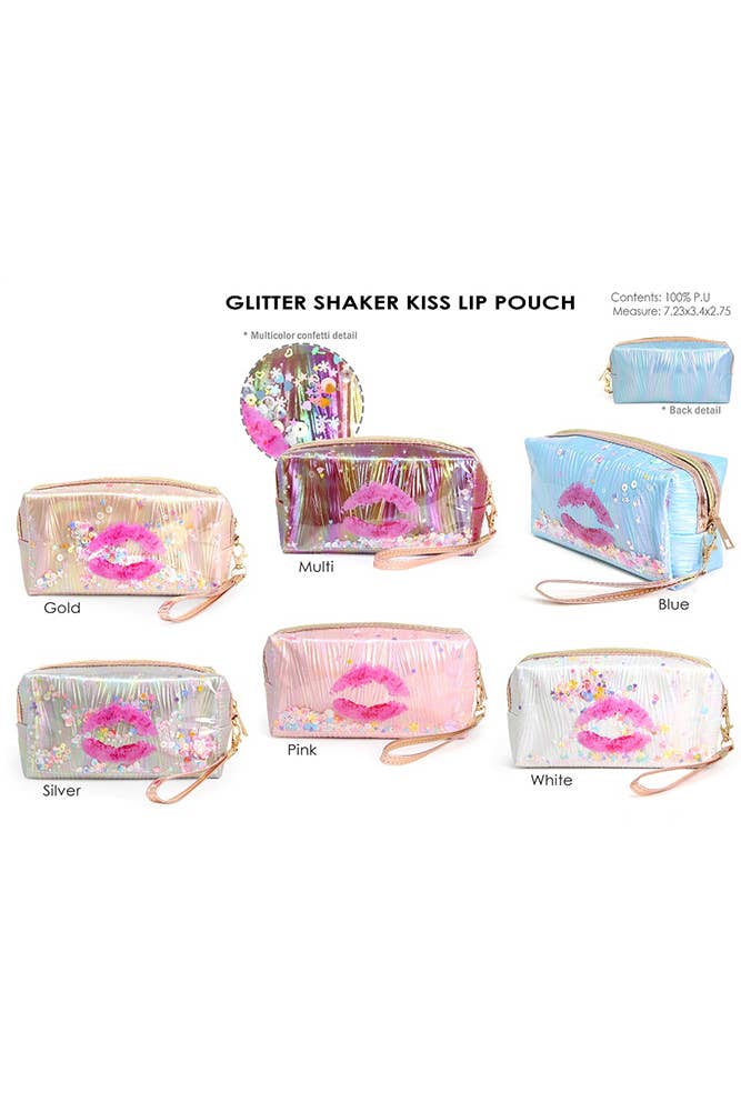 Glitter Shaker Kiss Lip Pouch