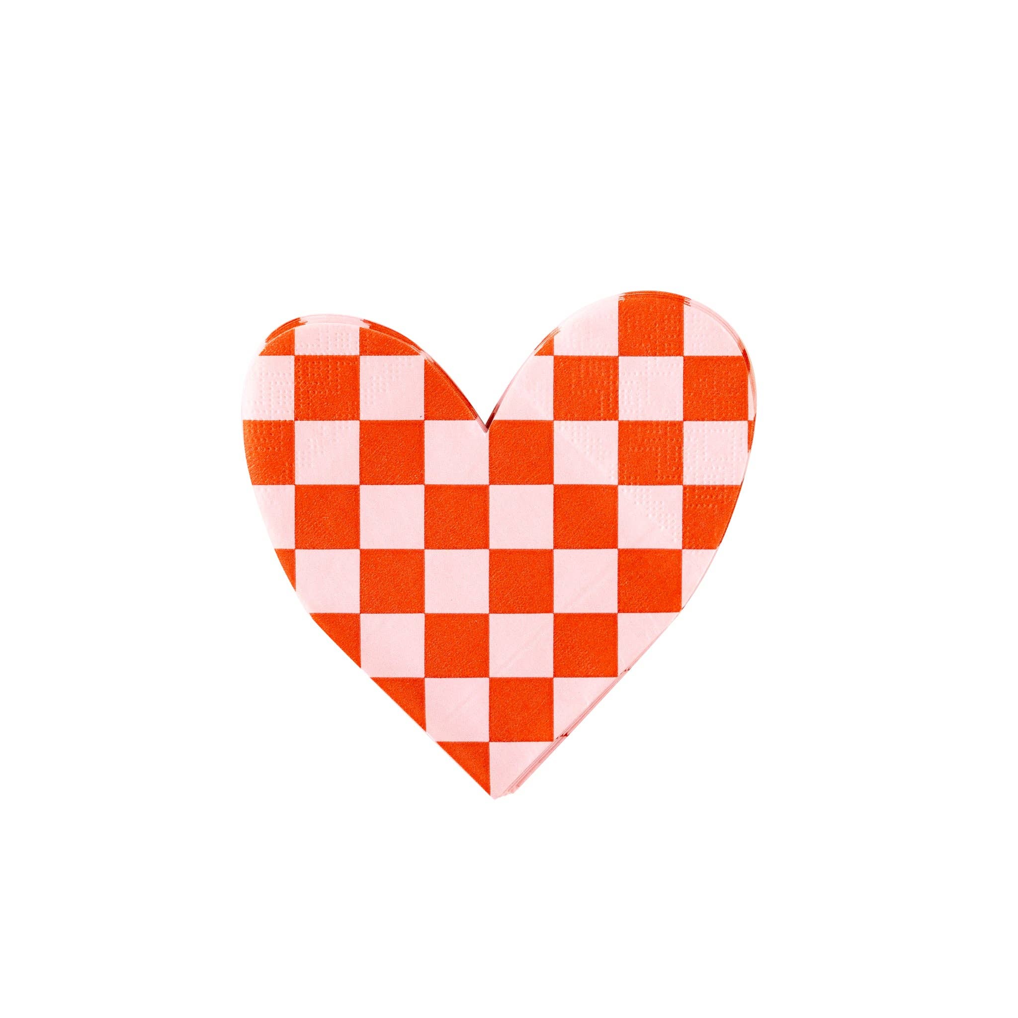 Checkered Heart Paper Napkin - 24 PK