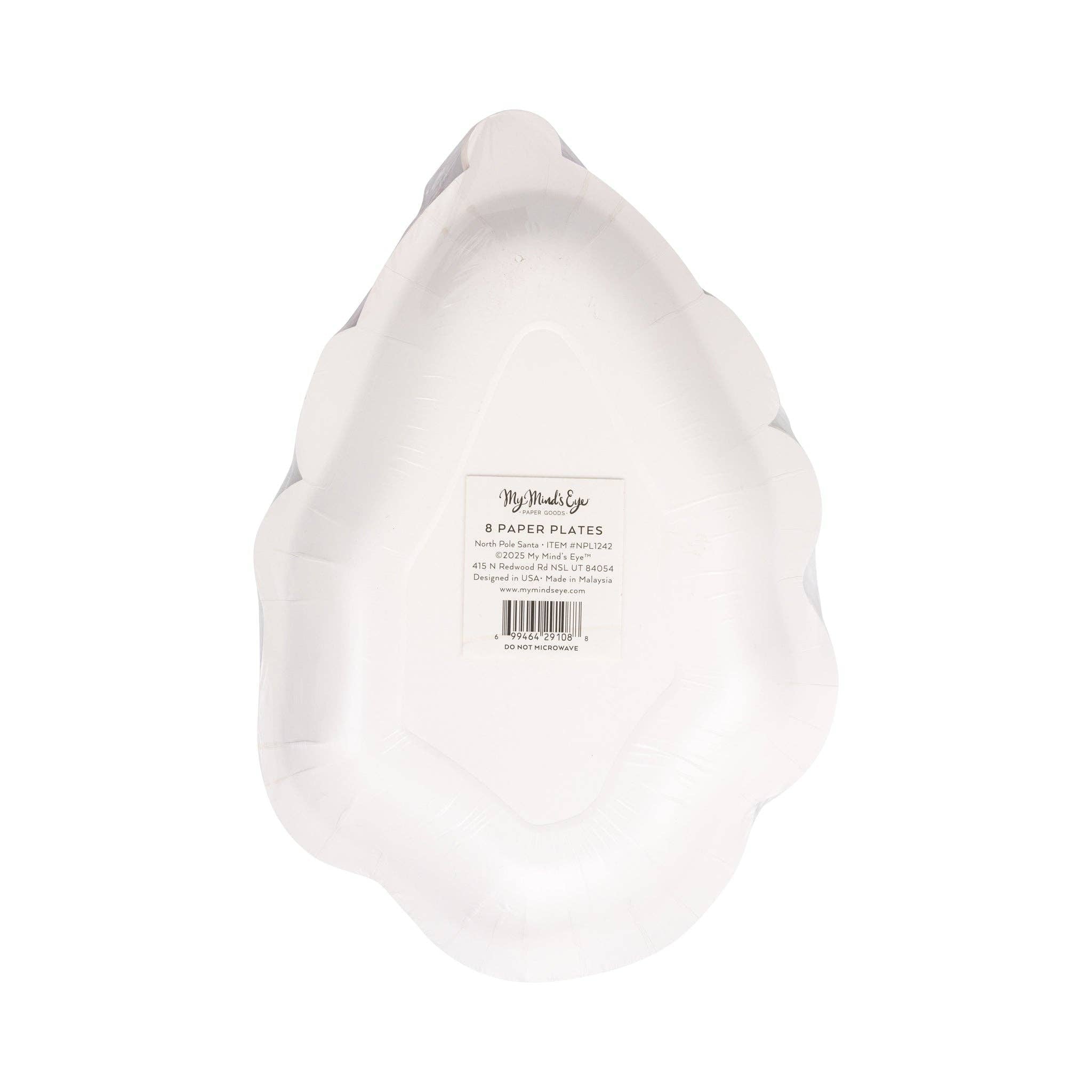 Santa Shaped Plate - 8 PK