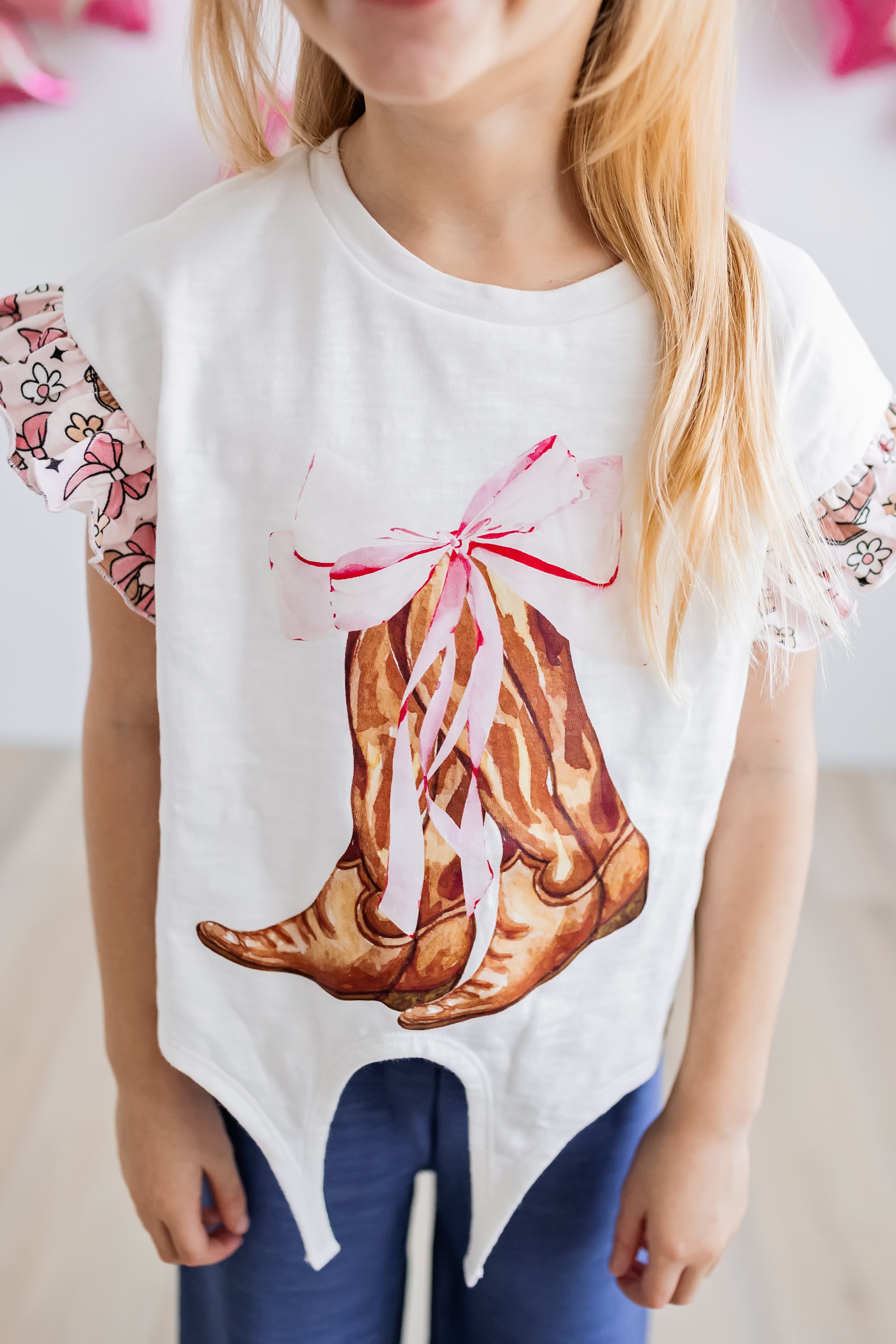 Tie Graphic Tee - Coquette Cowgirl