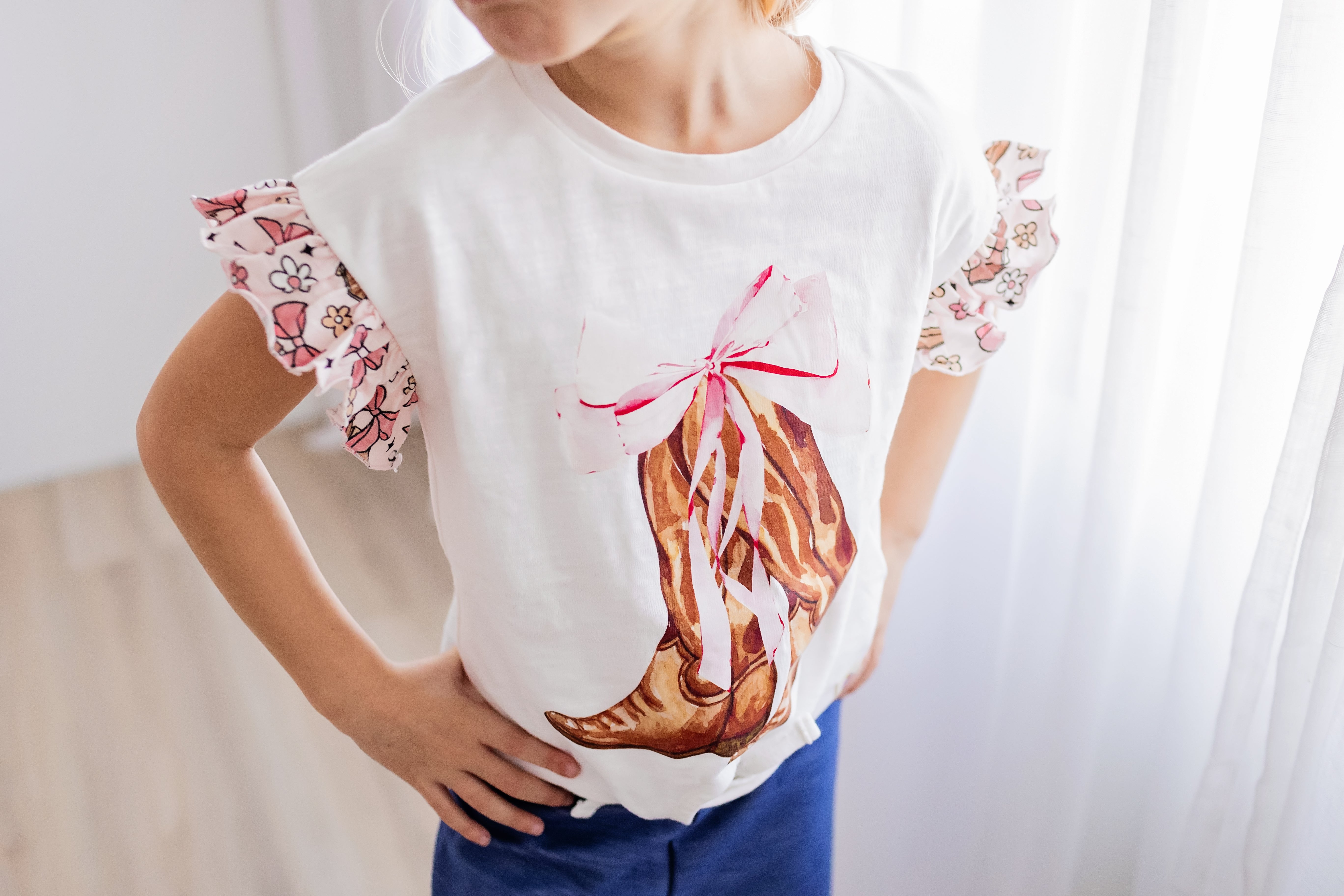 Tie Graphic Tee - Coquette Cowgirl