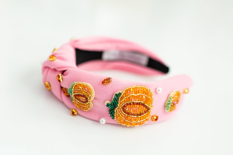 Beaded Headband - Pink-tastic Pumpkin
